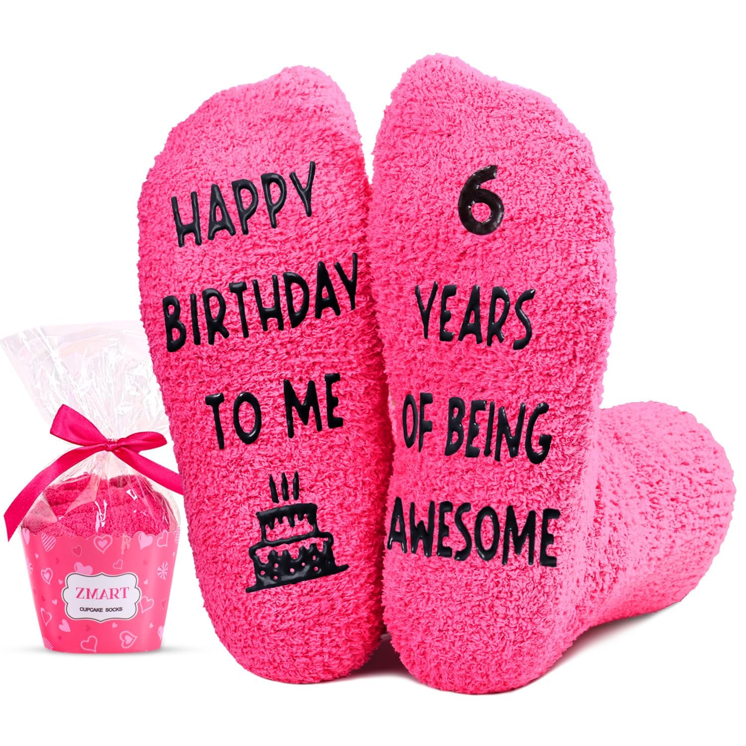 Zmart Birthday Gifts for Boys - Fuzzy Birthday Socks for Tween Boys Girls, Presents for 4-12 Year Old Kids