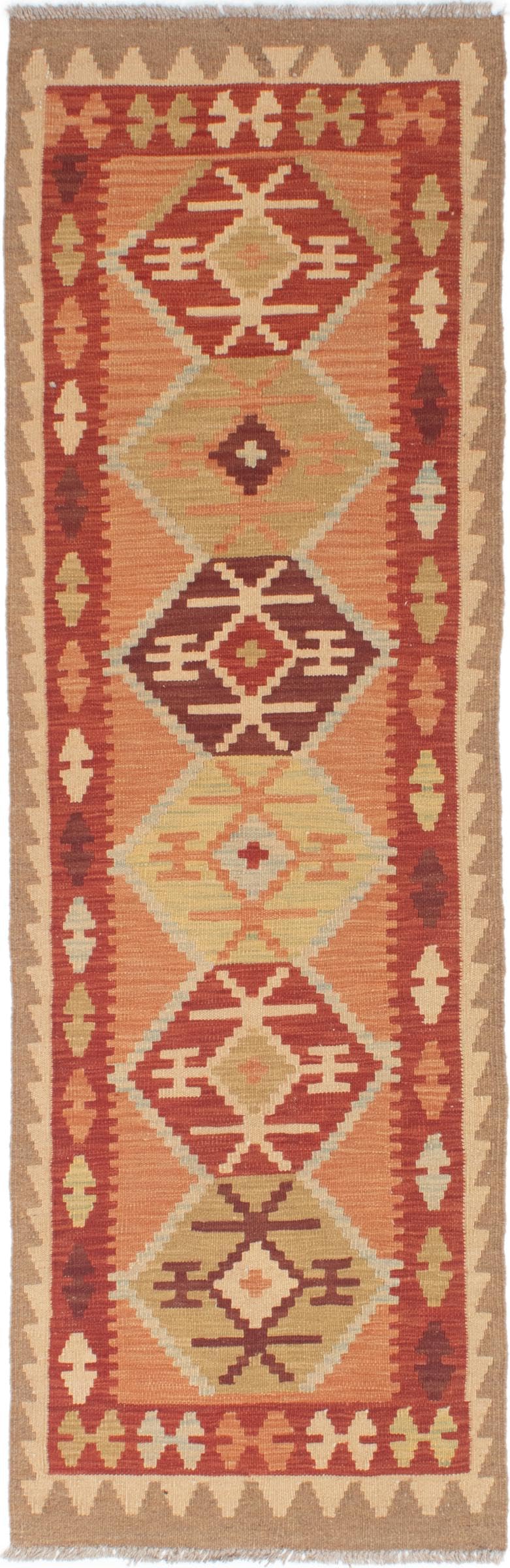 Tapis d'Orient Kilim Afghan en laine véritable fait main 63 x 202