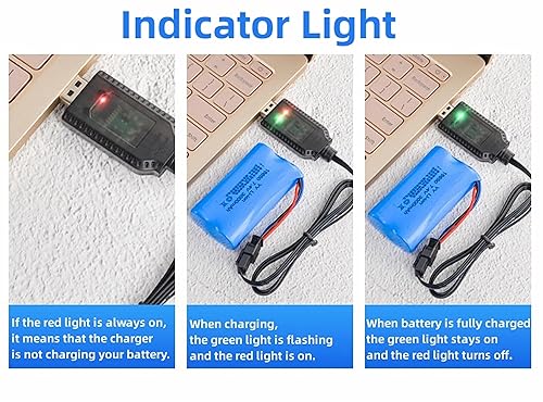 Vista 4 de Aliwisdom Cable universal de cargador de batería RC con enchufe SM-3 Pin para batería Lipo de 7.4V 2S, compatible con RC