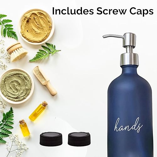 Miniatura 8 de Cornucopia - Botellas dispensadoras para platos de manos de 16 onzas (negro, juego de 2) dispensadores de bomba con revestimiento negro para cocina