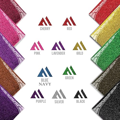 Miniatura 2 de Vinilo de transferencia de calor con purpurina HTV  Paquete de inicio de vinilo para planchar por MiPremium, paquete surtido de planchado de láminas