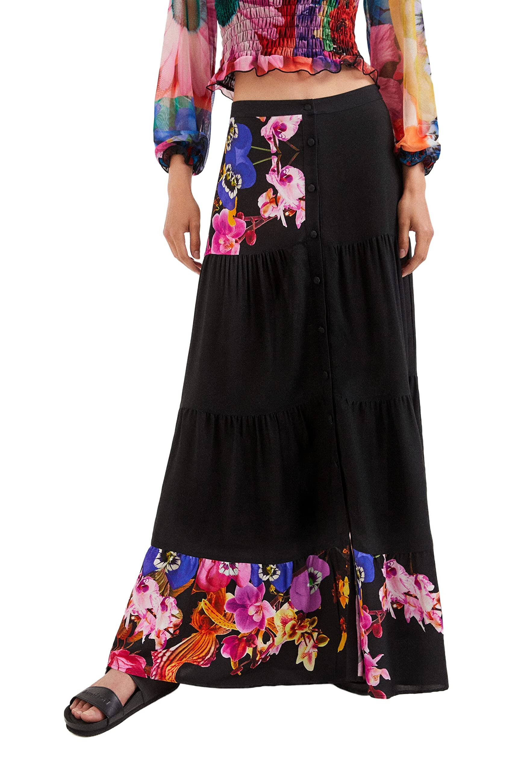 Desigual Womens FAL_LE Mans Rock, Black, XS