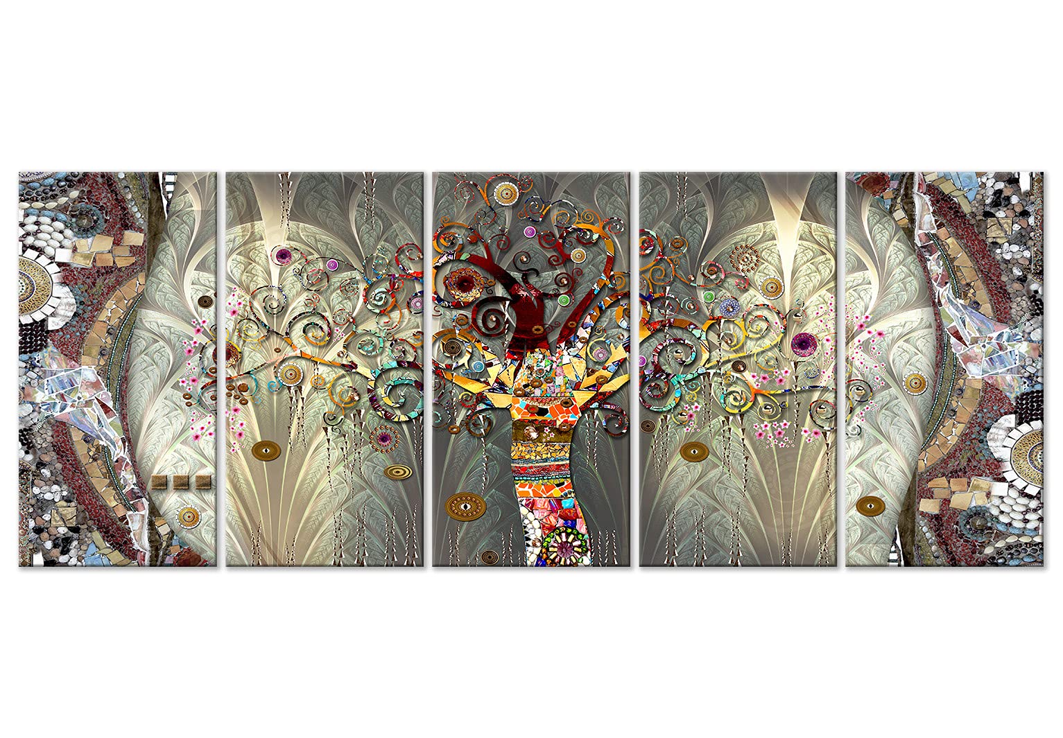 murando - Acrylglasbild Heimdekoration Glasbild, 200x80 cm, 5-teilig