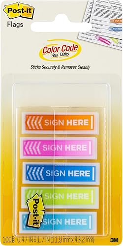 Banderas adhesivas Assorted Bright Sign Here