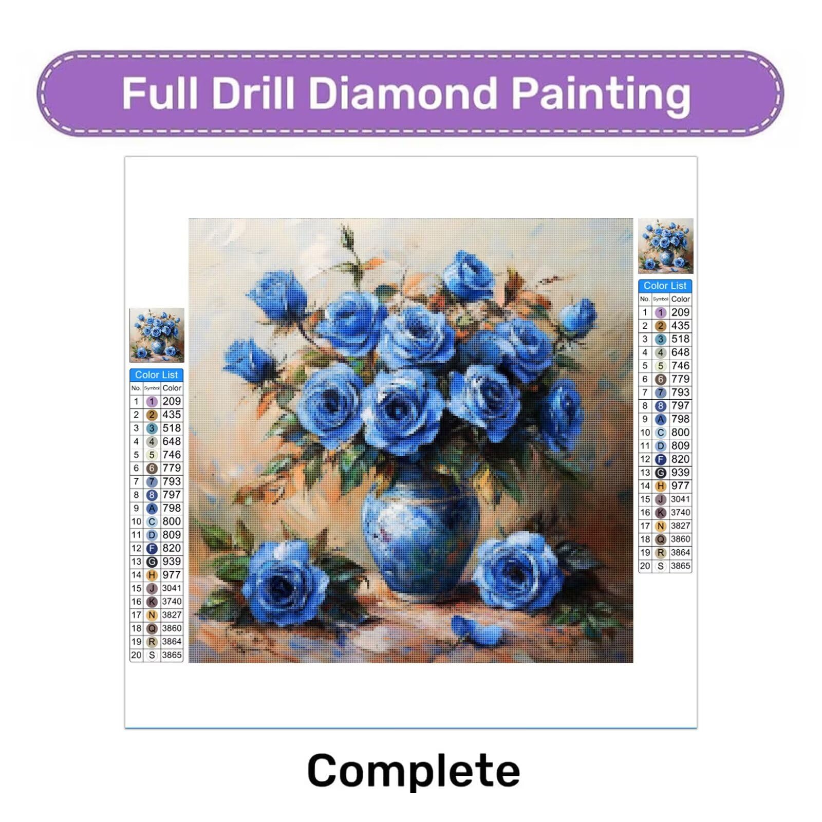 Zestaw 2 sztuk diamentowej sztuki niebieskiej, 5D DIY, różowe diamenty, mozaika, zestawy dla dorosłych początkujących, pełne kwadratowe wiertło, klejnot, kryształ, cekiny, sztuka do dekoracji ścian