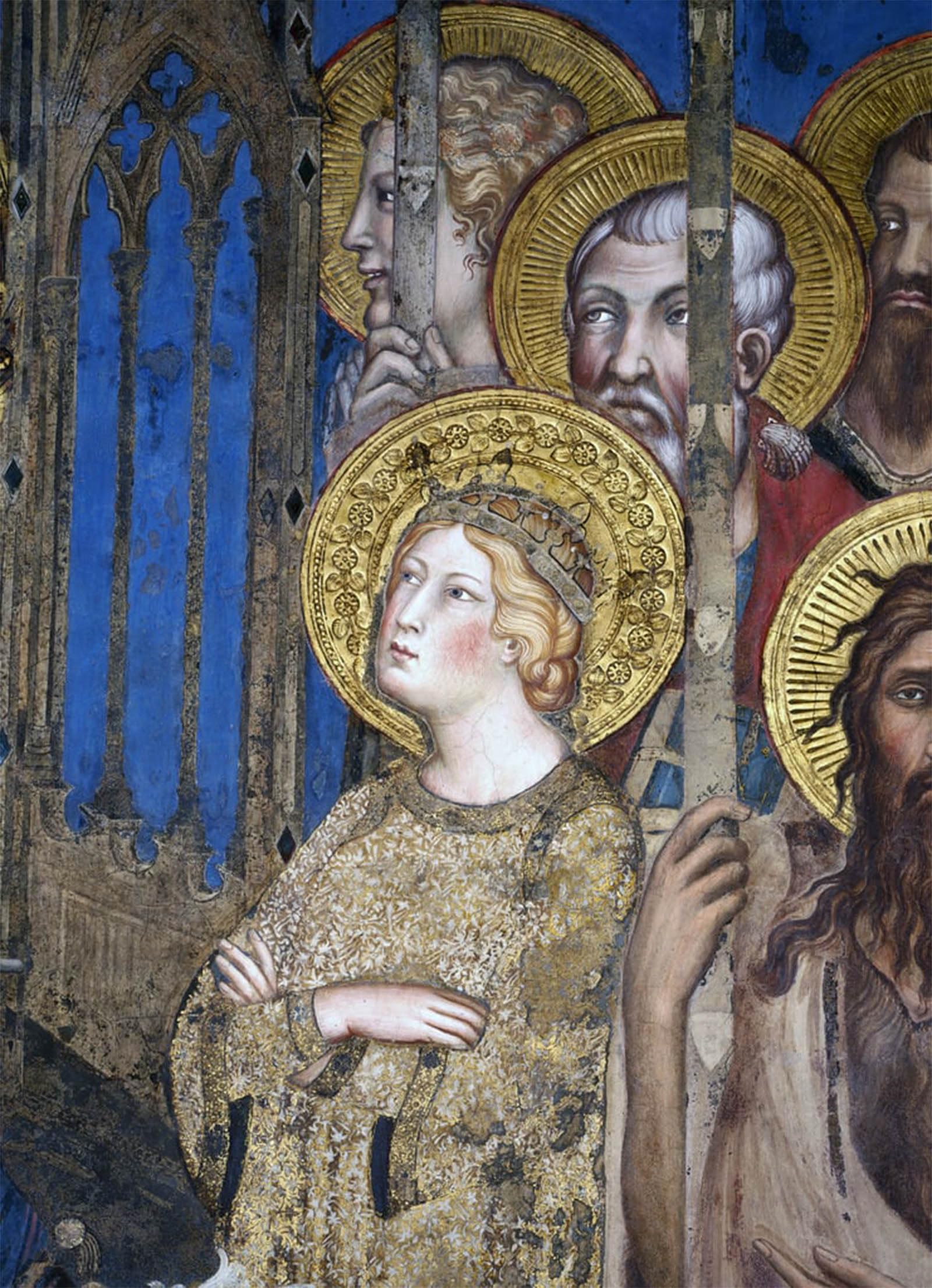 ARTXLXXBN Famous Painting Canvas Artwork Graffiti Print Maesta St Catherine of Alexandria by Simone Maritini Portrait Canvas Image for Home Decor 60x90cm