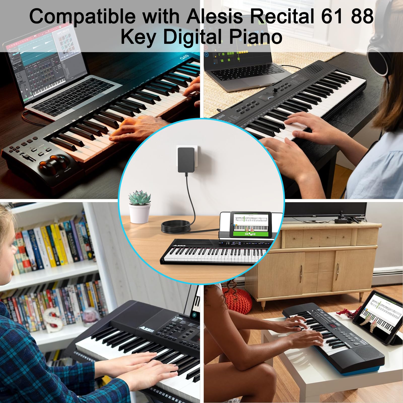 Isolamento Acustico Alimentatore AC Per Tastiera Miracle Piano - 12V 1