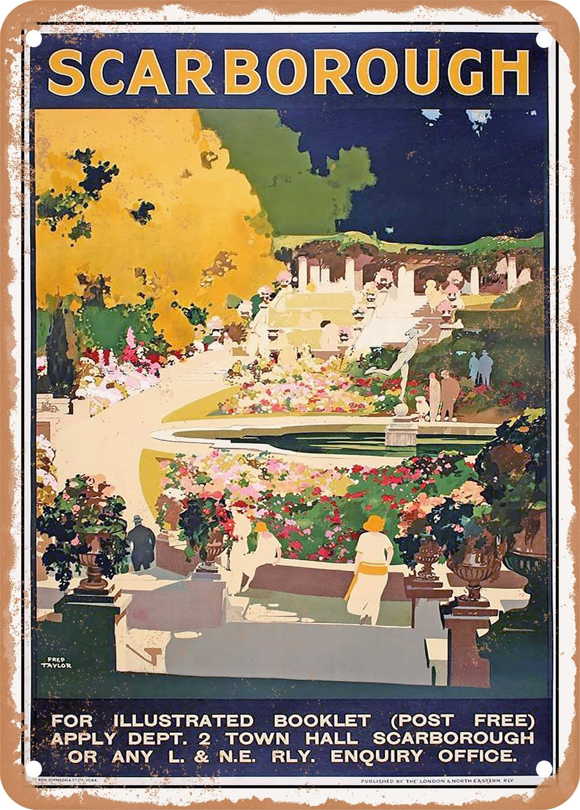 METAL SIGN - 1923 Scarborough LNER Vintage Ad home decor