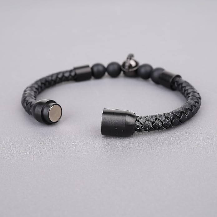 Pulsera para hombre con casco espartano y piedras de ónix miniatura 5
