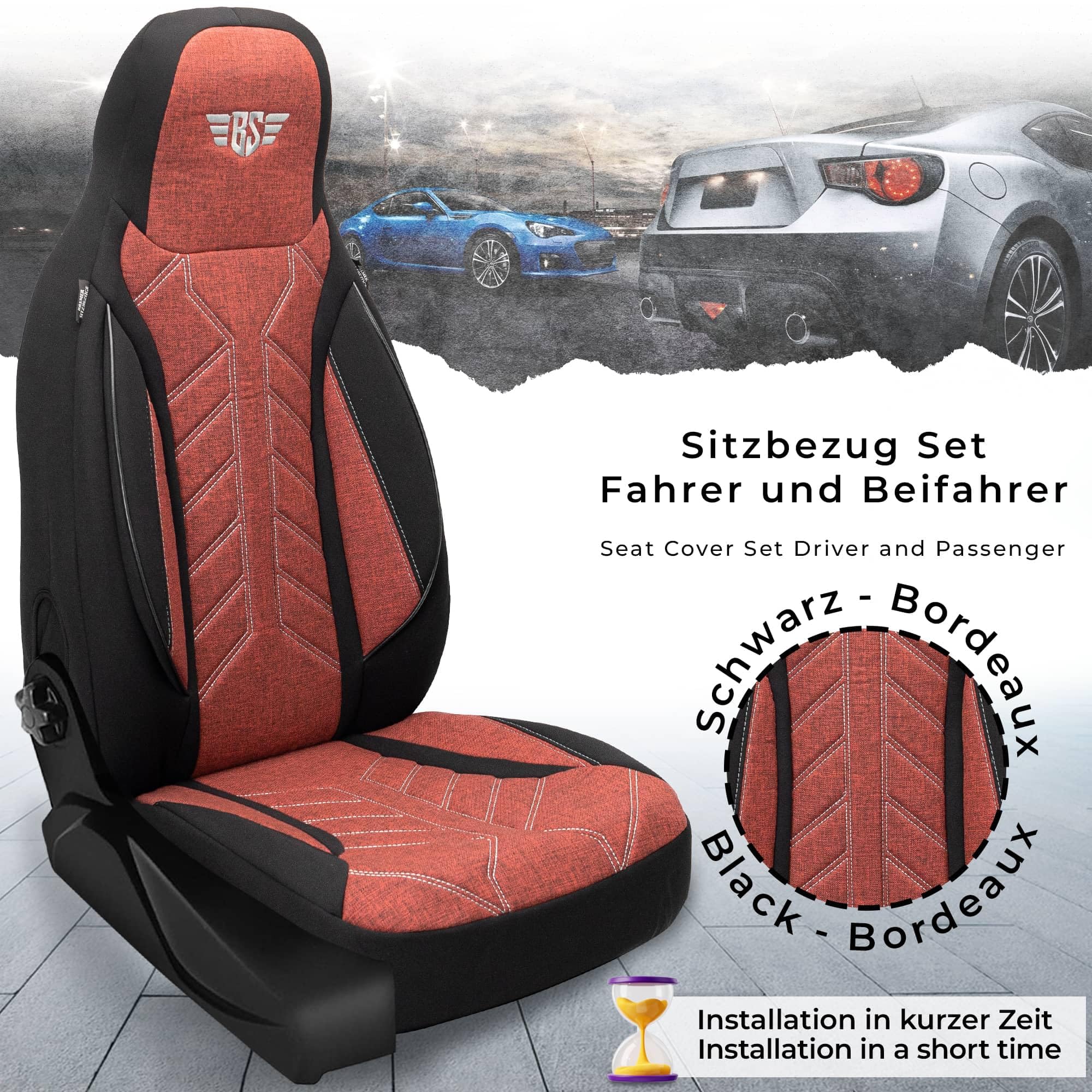 Sitztex Sitzbezüge Nach Maß Für Mercedes Sprinter W907 W910 – 2 Einzelsitze Vorne, Schwarzes Kunstleder