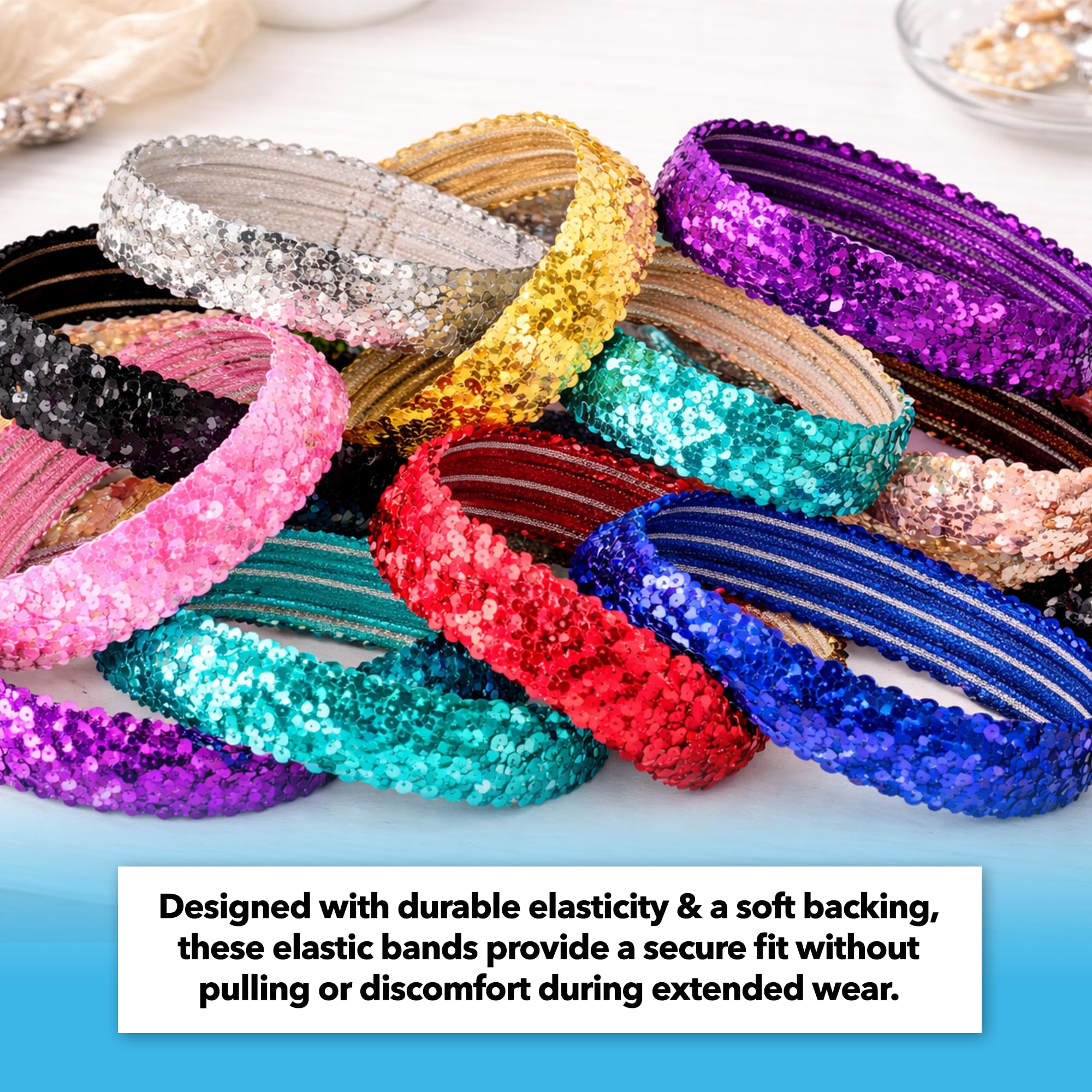 Amazon.com : Mandala Crafts Orange Glitter Sequin Headbands for