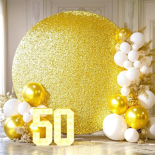 Miniatura 6 de Cubierta de fondo redonda de lentejuelas plateadas de 7.2 pies con purpurina redonda para arco de fondo de fotos para fiesta de cumpleaños, baby