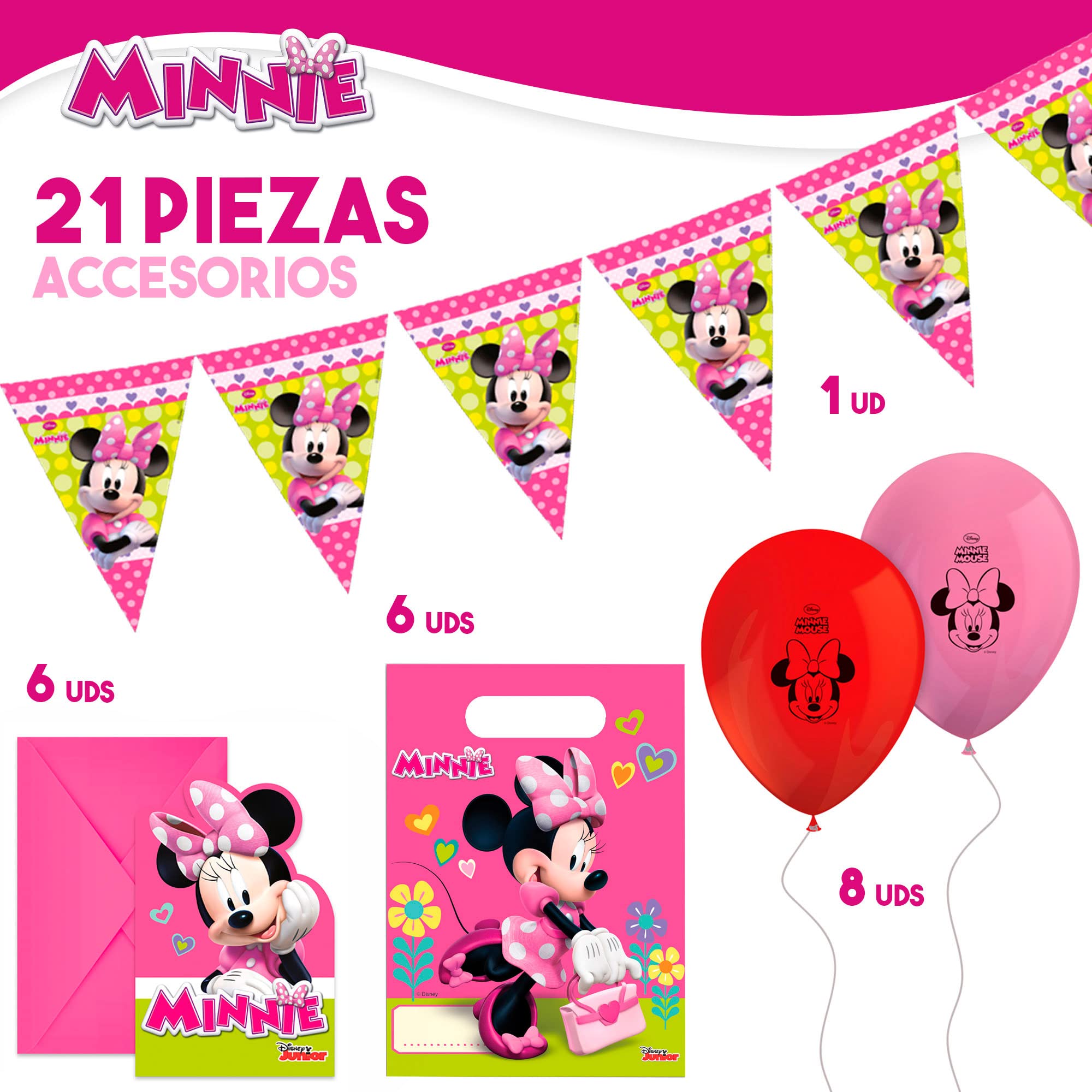 Set Articoli per feste Minnie Mouse 66 Pezzi