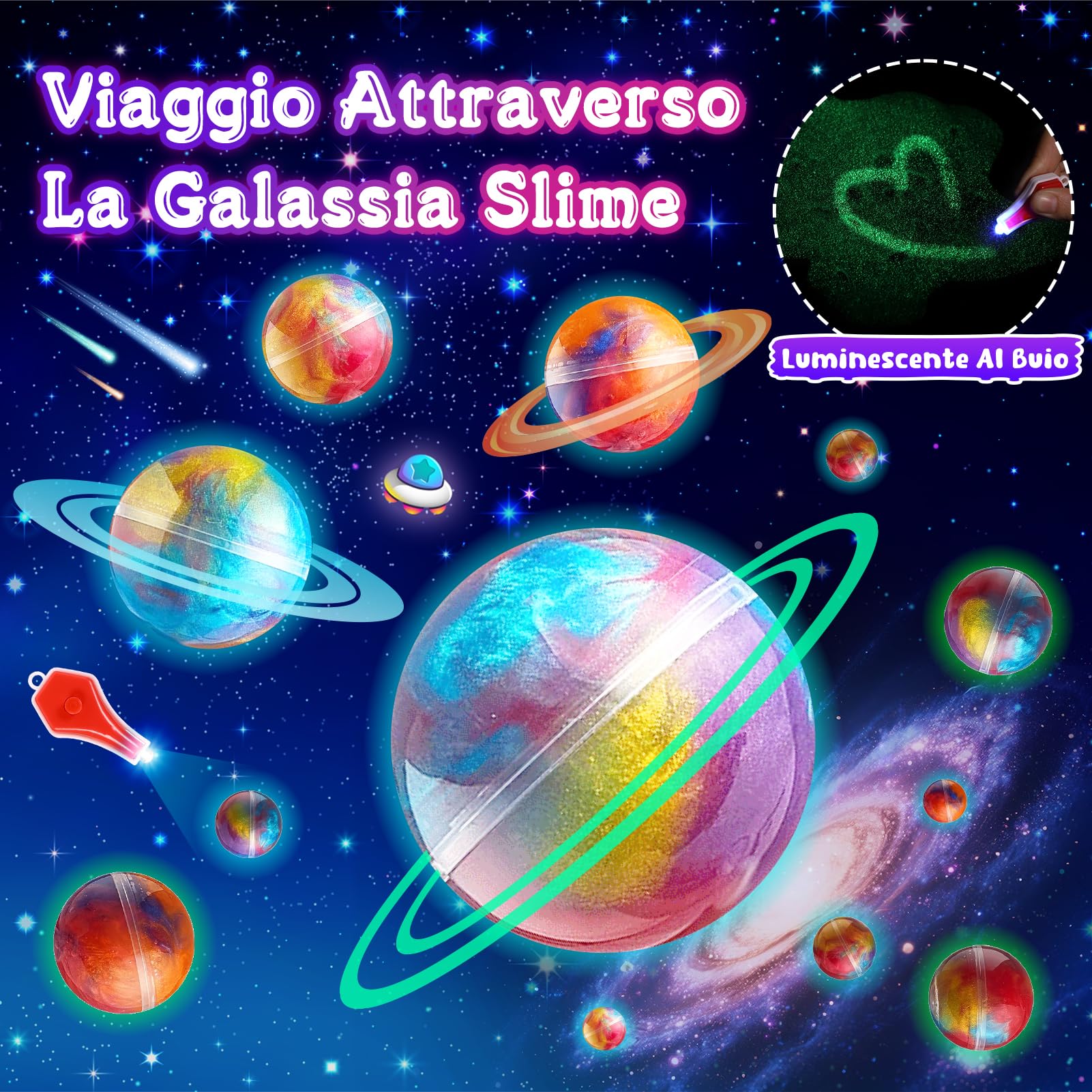 Hapikids Slime per Bambini, Gadget Compleanno Bambini Bambina Bambino Giochi Bambina 6 7 8 9 10 11 12 Anni Femmina Galaxy Slime Ball Fluffy Kit Regalo Bimba 6-12 Anni Femmina Giocattoli Bambino