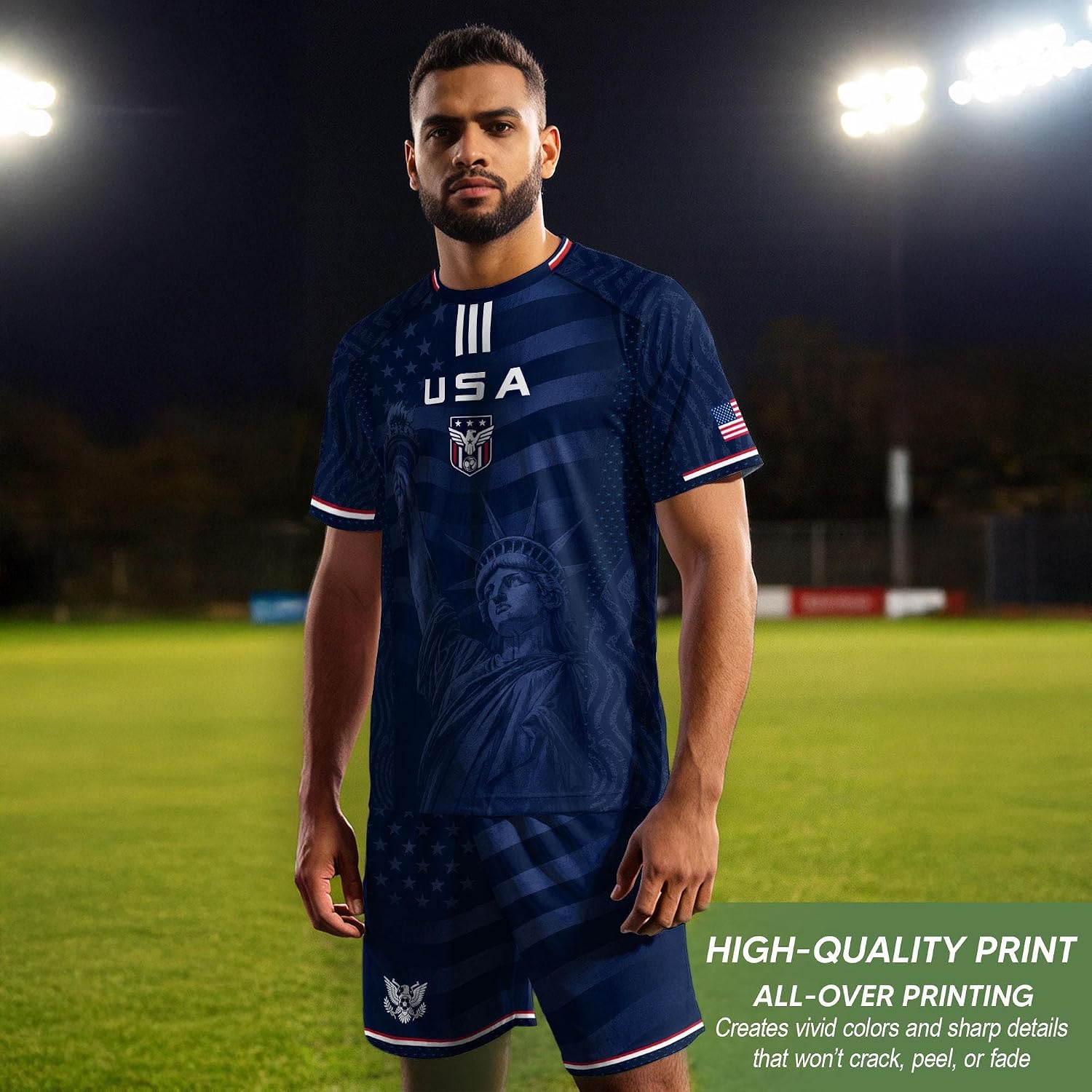 USA Soccer Jersey for Men Women, Patriotic American Flag Football Jersey, Soccer Shirt for Fans and Players, Game Day Gift 2
