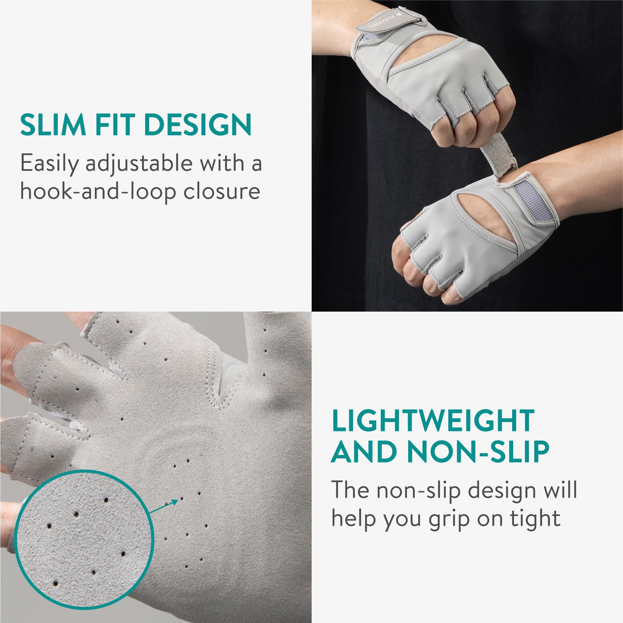 Navaris Guanti Palestra Donna Pesi - Design Aperto per Ventilazione e Comfort - Accessori Palestra per Allenamento - Guantini Paracalli Fitness Esercizi Bodybuilding