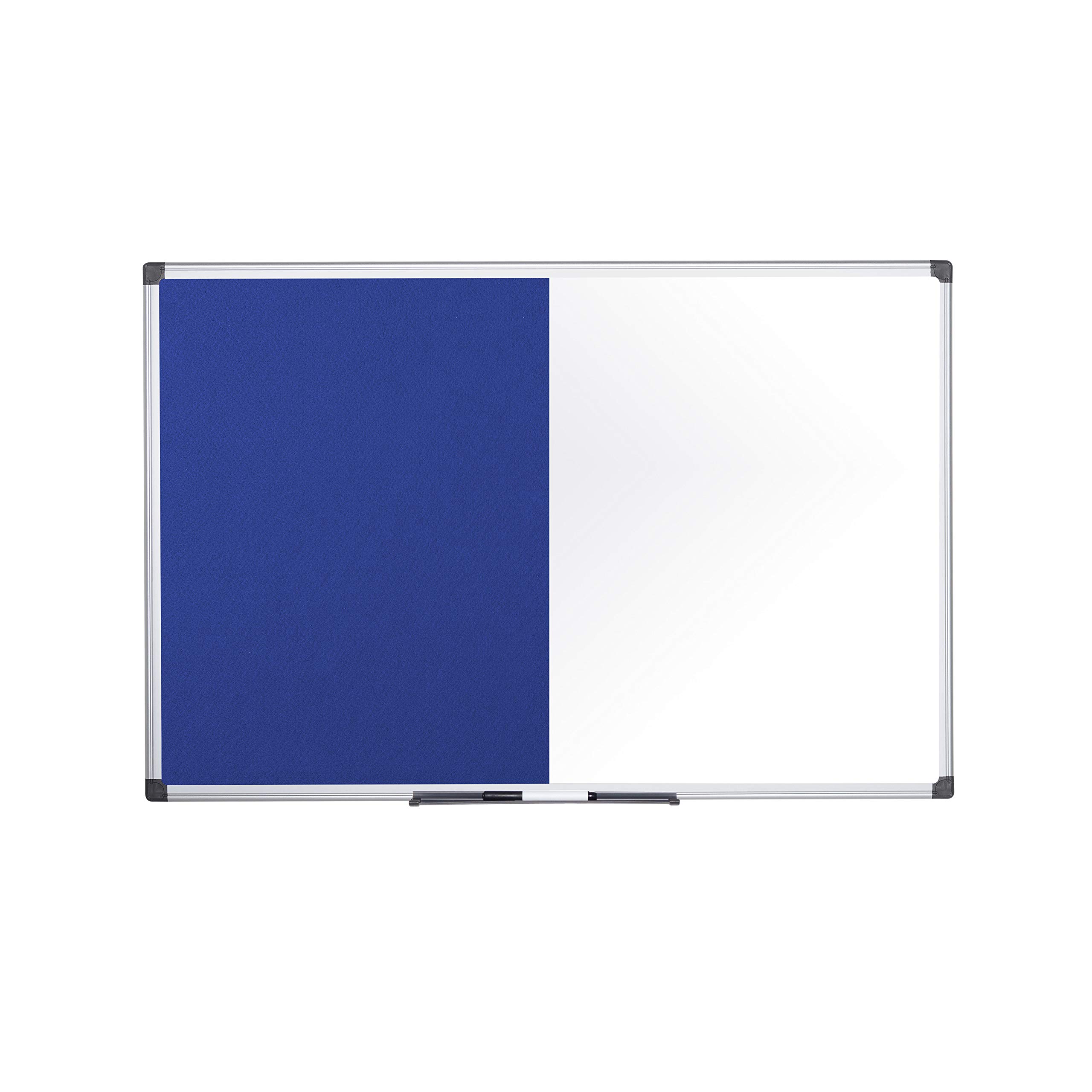 Bi-Office Maya - Tablero combinado fieltro/magnético, 900 x 600 mm, color azul