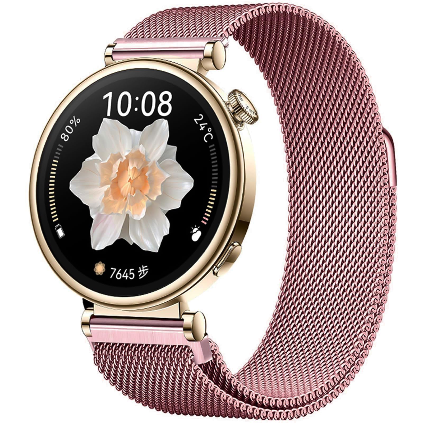 Dl3 Mobilak Strap For Huawei Watch GT 6 41mm/Watch5 42mm/GT 5 Pro 42mm/GT 5 41mm/GT4 41 mm/Garmin Venu 3S/Fossil Women's Gen 6, 18mm Stainless steel Metal Milanese Magnetic Mesh Bands