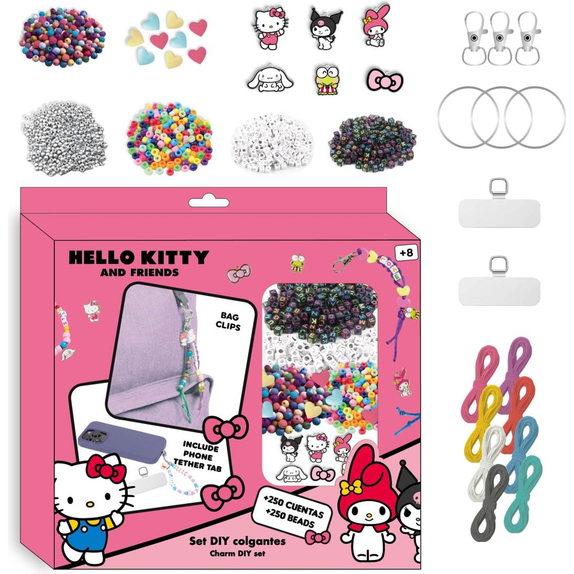 DIY Bag Clip Hello Kitty Beauty Set | Creative Kit with Over 250 Beads, Charms and Accessories | Create Sanrio Character Pendants