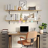 Vista 5 de Wallniture Forme Estantes flotantes de 60 x 10 pulgadas para decoración de pared, estantería rústica de pared, estantes para sala de estar, oficina