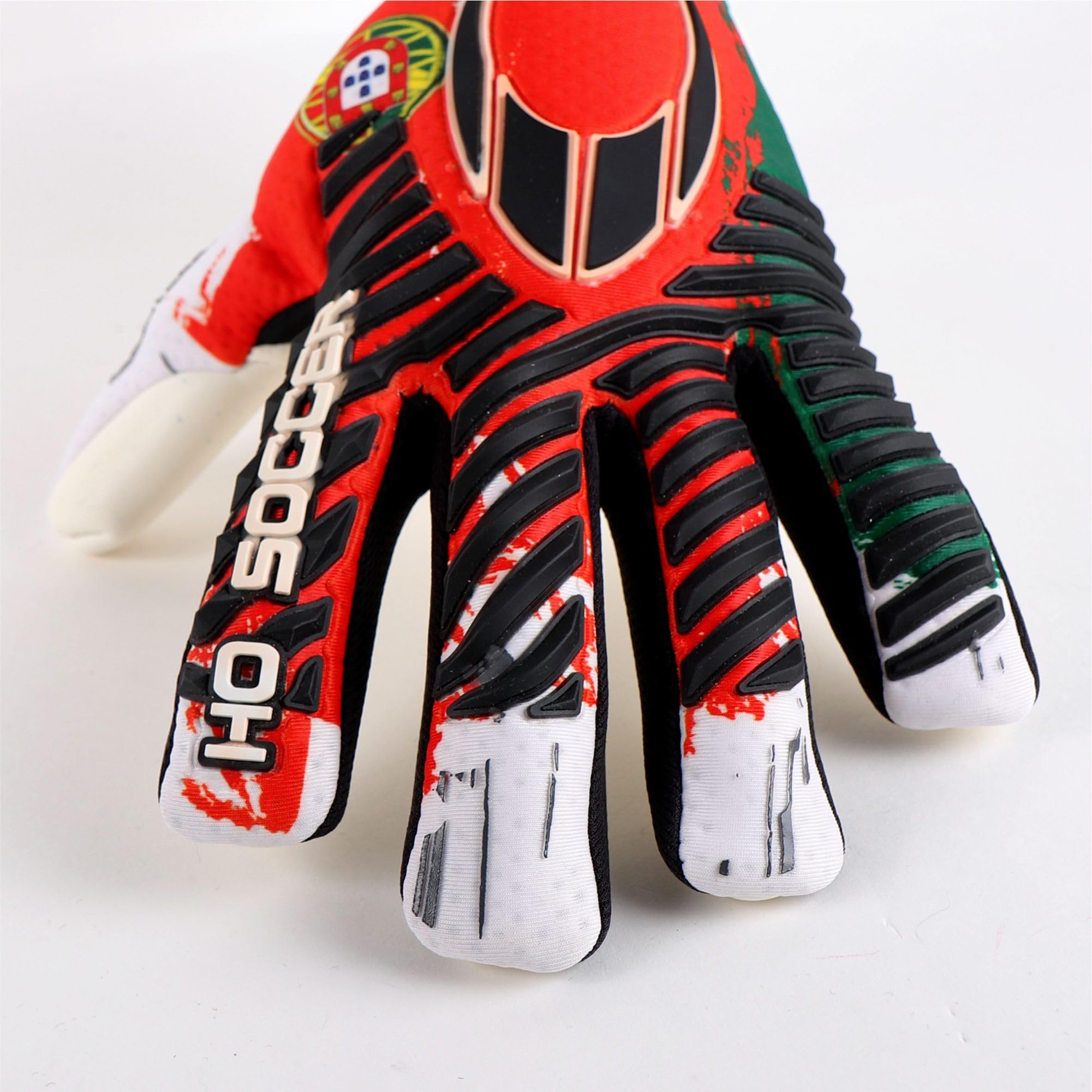 HO Soccer Pro Evolution Squadra Negative Portugal Gants de Gardien de But Unisexe pour Adulte Vert/Rouge