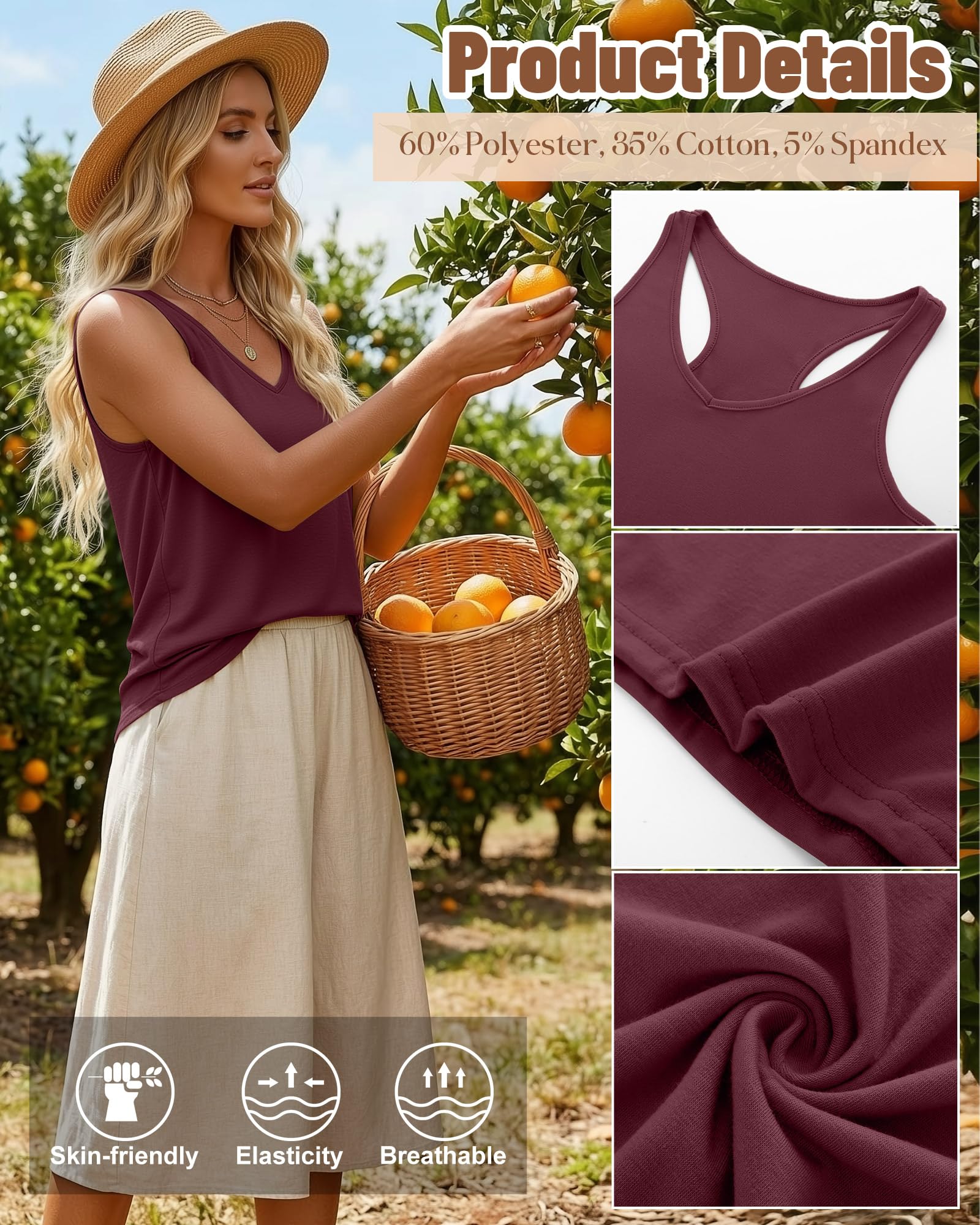 Geyoga - Paquete de 3 Camisetas sin Mangas para Mujer, Estilo Veraniego, Cuello en V, Espalda Deportiva, Corte Holgado, Informales, sin Mangas, Ideales para Hacer Ejercicio, Yoga y Deportes.
