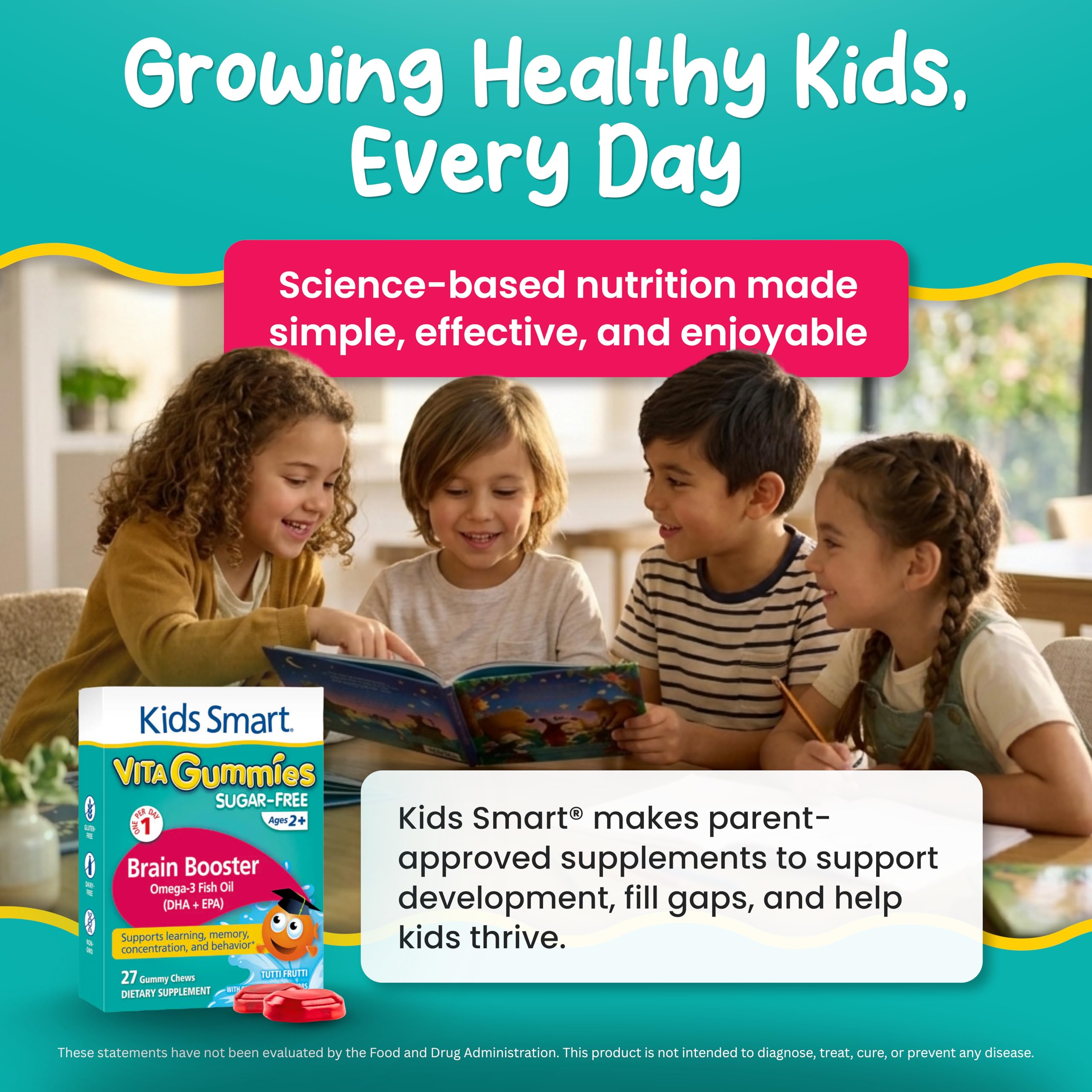 KIDS SMART Brain Booster Omega-3 DHA EPA Gummies, Focus & Memory, Kids 2+ — Amazon image 8