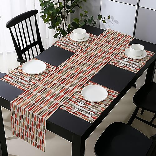 Miniatura 26 de Ambesonne Mal de Ojo Tablero de Mesa, Patrón Simétrico Ojo Que Todo Lo Ve Supersticioso Turco Étnico, Tablero Rectanglar para Comedor y Cocina, 16"