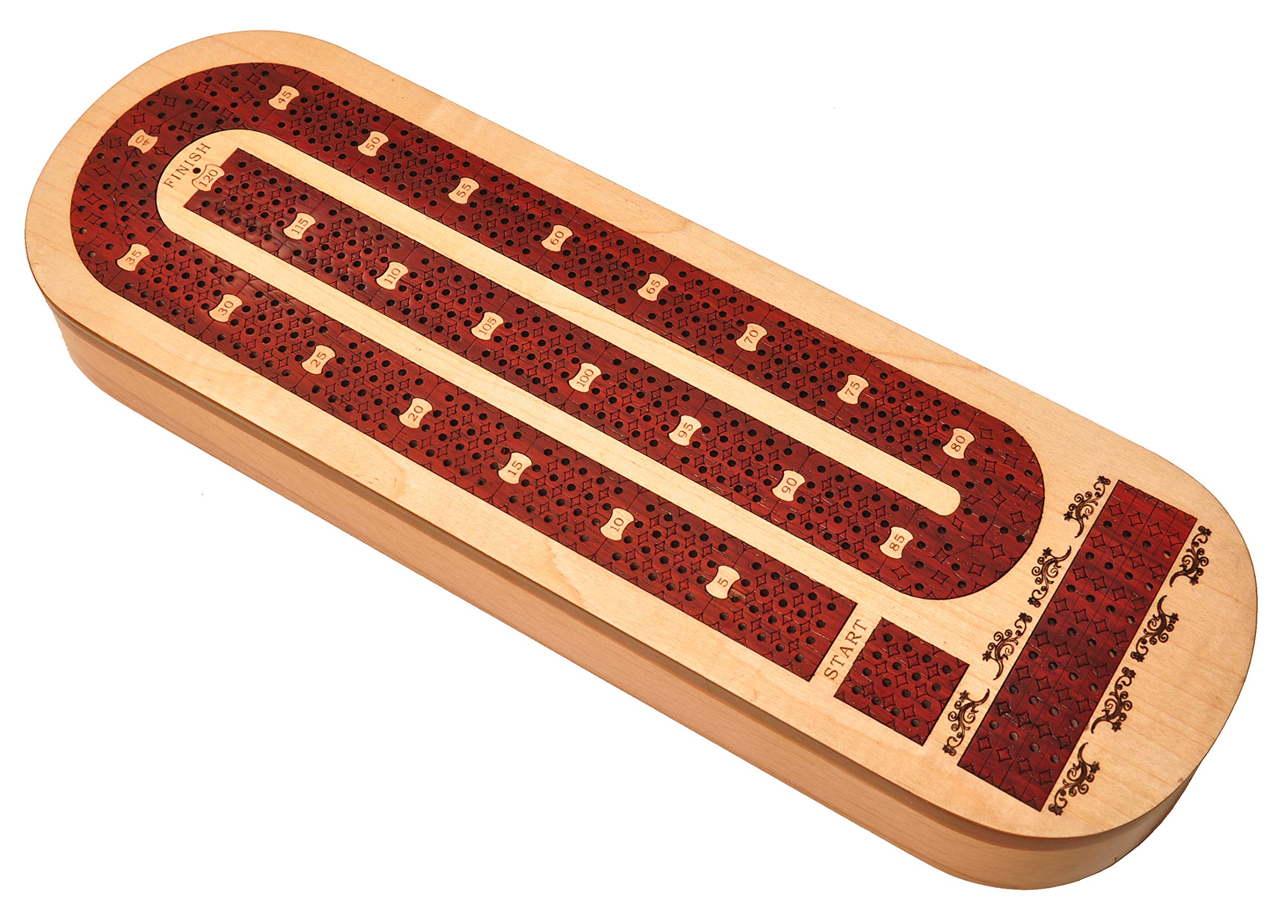 Palm Royal Handicrafts Ciągła drewniana deska do szopki wykonana z drewna krwistego i klonu. Możliwość przechowywania śledzi i kart