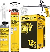 STANLEY F990P SuperCoat Closed Cell Spray Foam Insulation Kit - Covers 240 Sq Ft, R-11.32/2in, Includes Gun & Safety Gear - 12 Pack