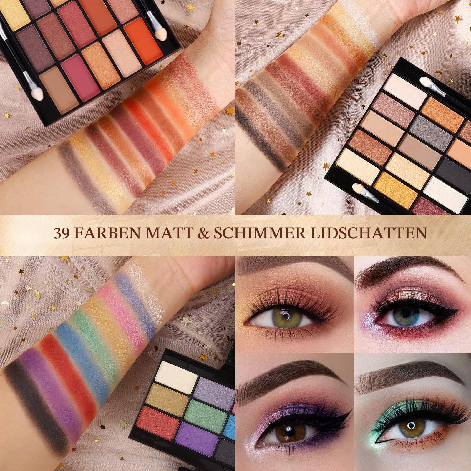 MORNECA Professionelles Make-up-Set für Damen, komplettes Set mit Spiegel, 58 Farben, All-in-One-Make-up-Geschenkset für Mädchen