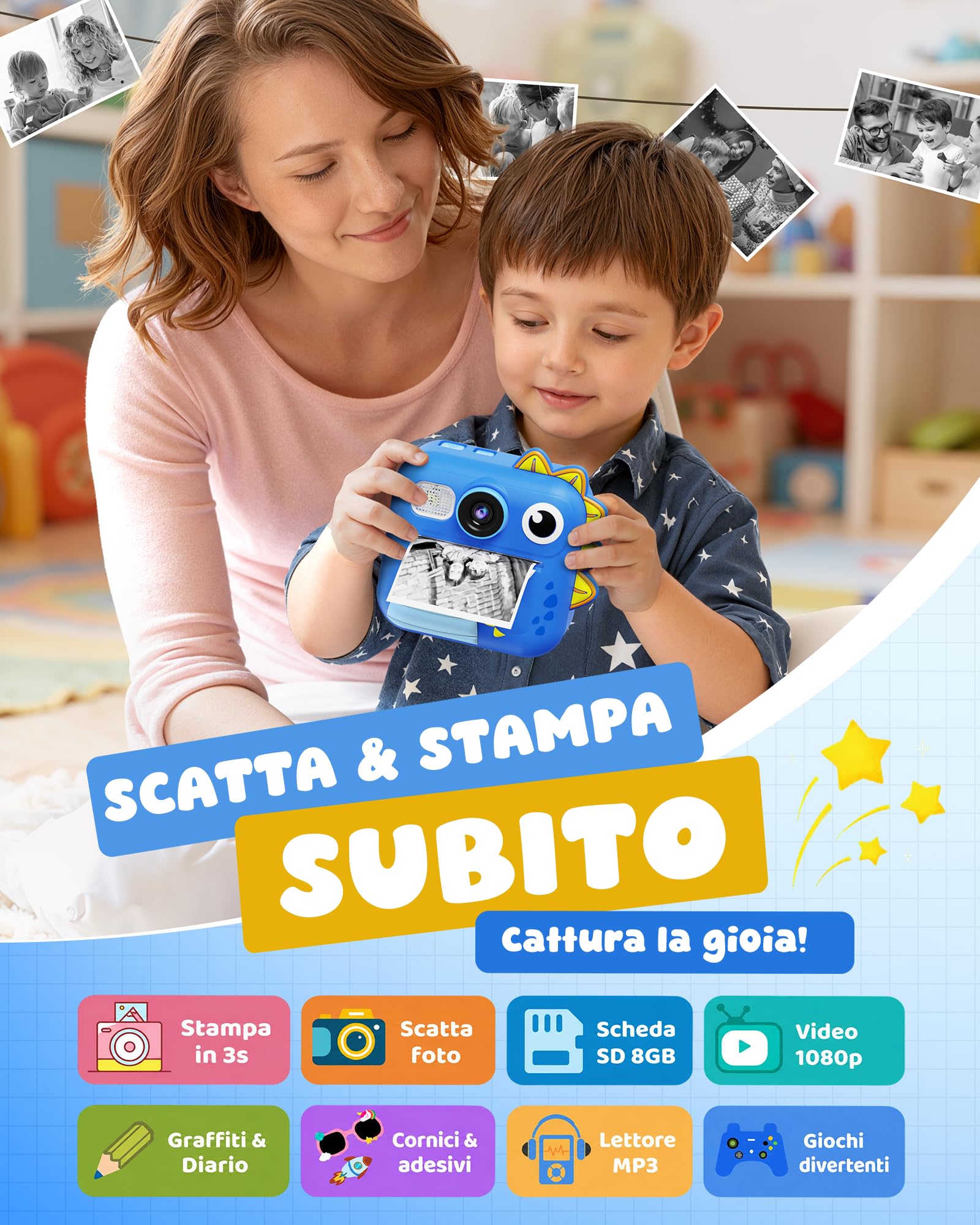 fotocamera istantanea-blu