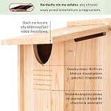 WHITEHORSE Duży Domek dla Sów – Premium Drewno Cedrowe – Weatherproof Design – 41 x 30 x 28 cm – Skrzynka Lęgowa dla Kilku Gatunków Europejskich Sów