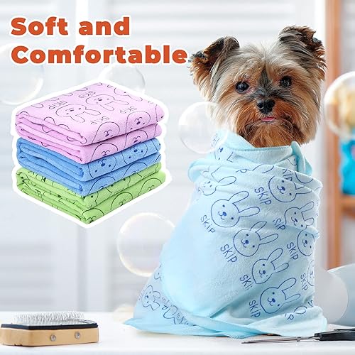 Miniatura 5 de Irenare Paquete de 12 toallas de microfibra para perros, 20 x 40 pulgadas, de secado rápido, absorbentes, para secado pequeño, cachorro, perro,