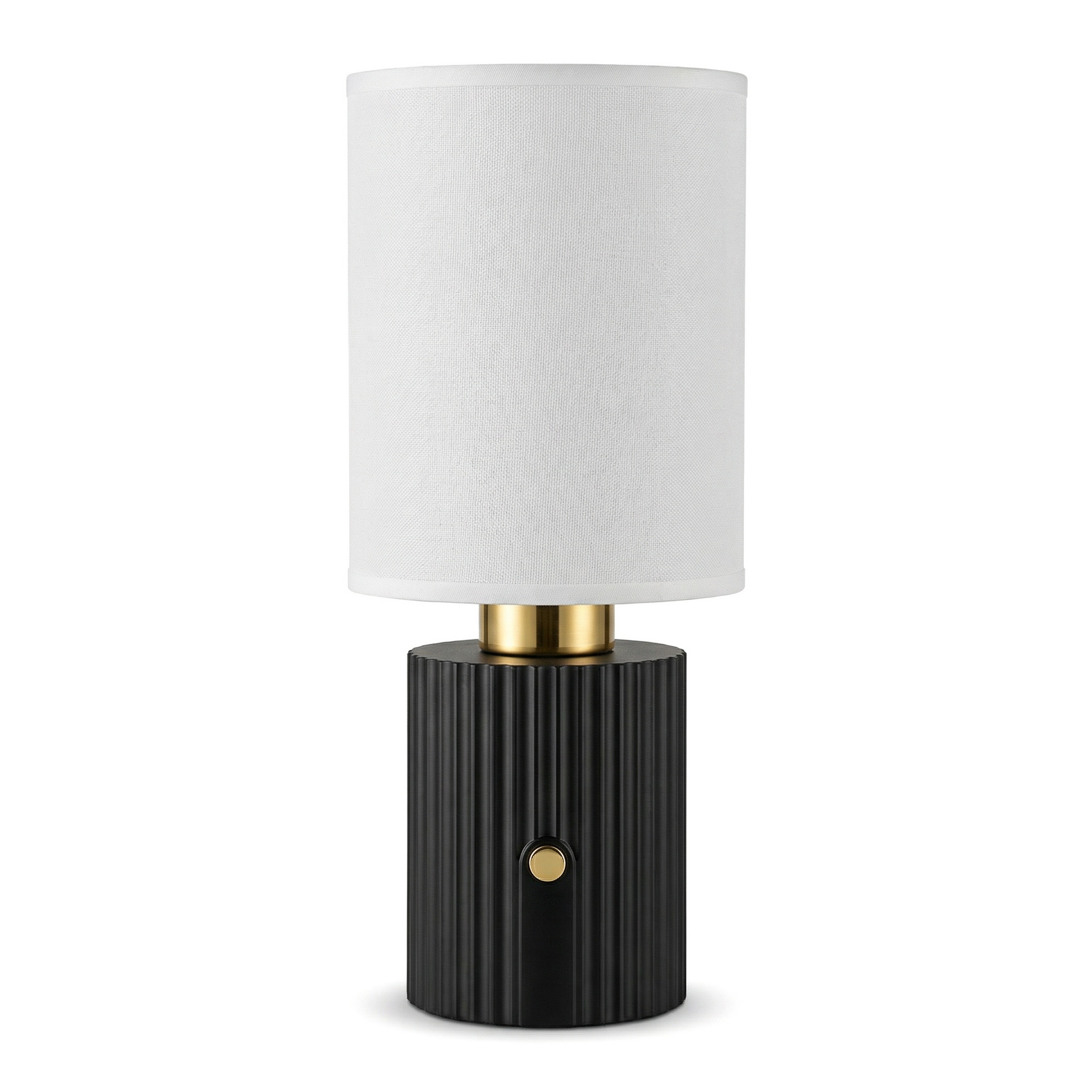 Image of 11 inch Height Modern Cordless Table Lamp,Bedside Lamp With Fabric Lampshade