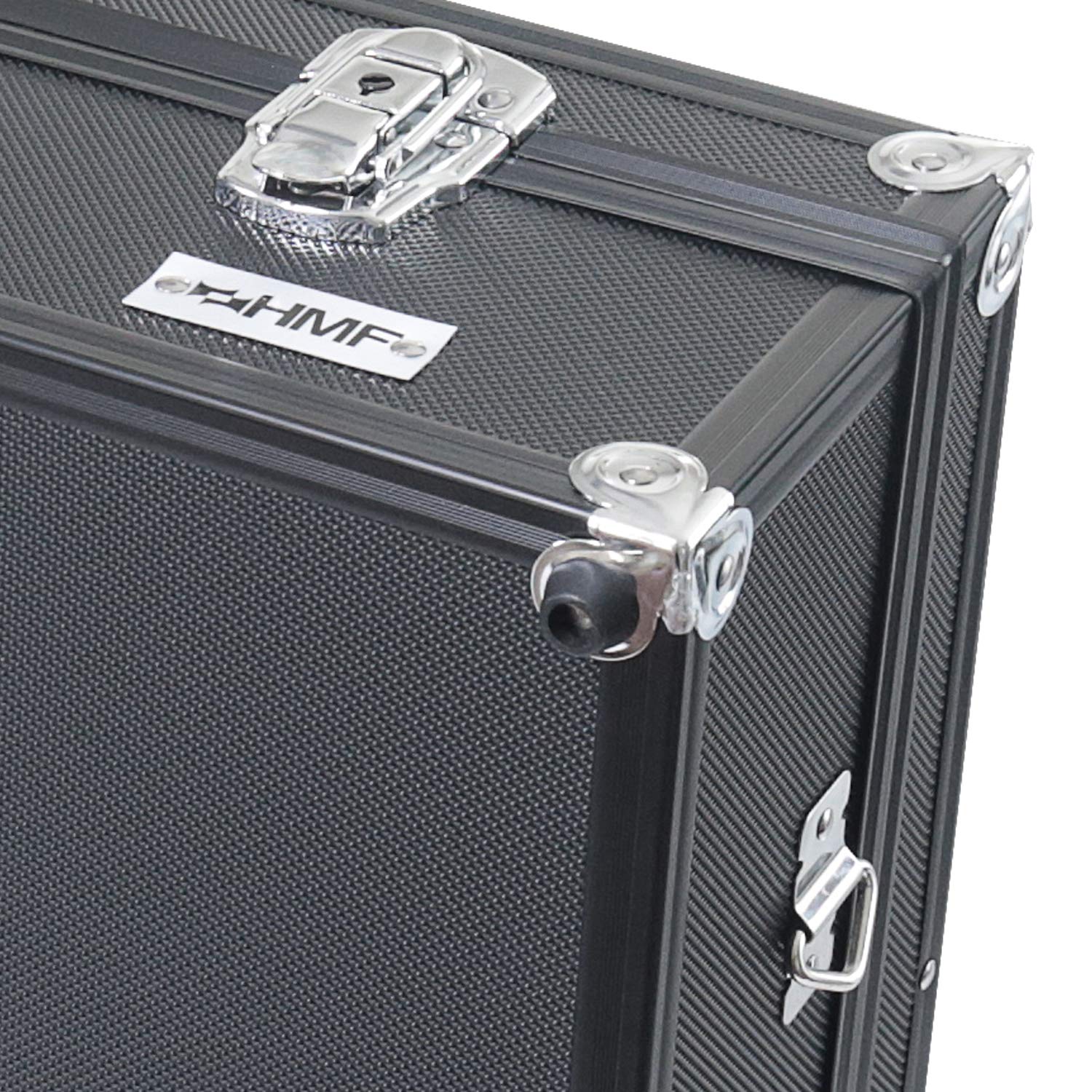 HMF 14521-02 Valigetta per Fotocamera in Alluminio, Custodia per Pistole con Schiuma Raster | 56,5 x 36 x 16 cm | Nero