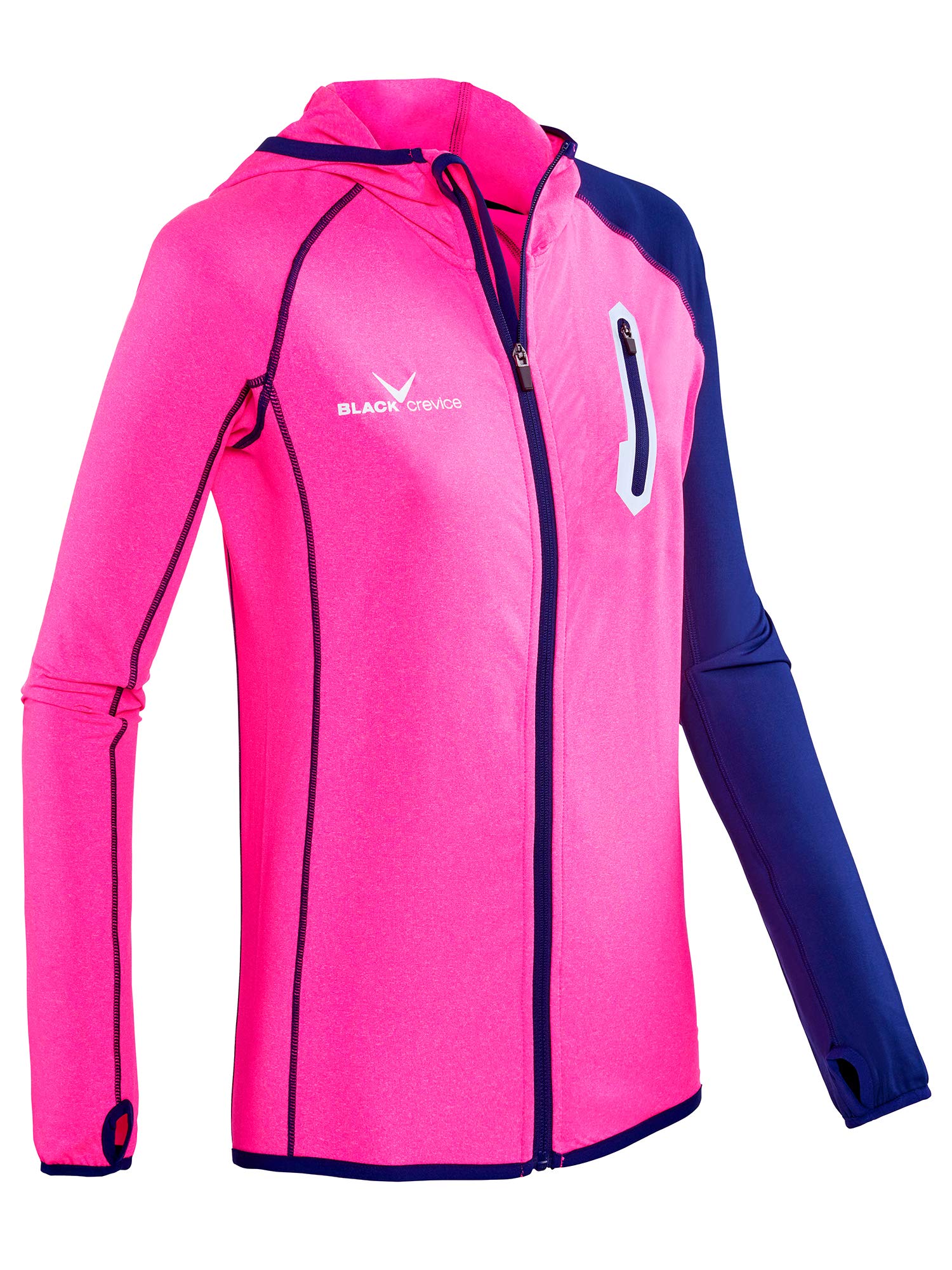 Black Crevice Micropile da donna Second Layer con cappuccio, rosa/blu acciaio