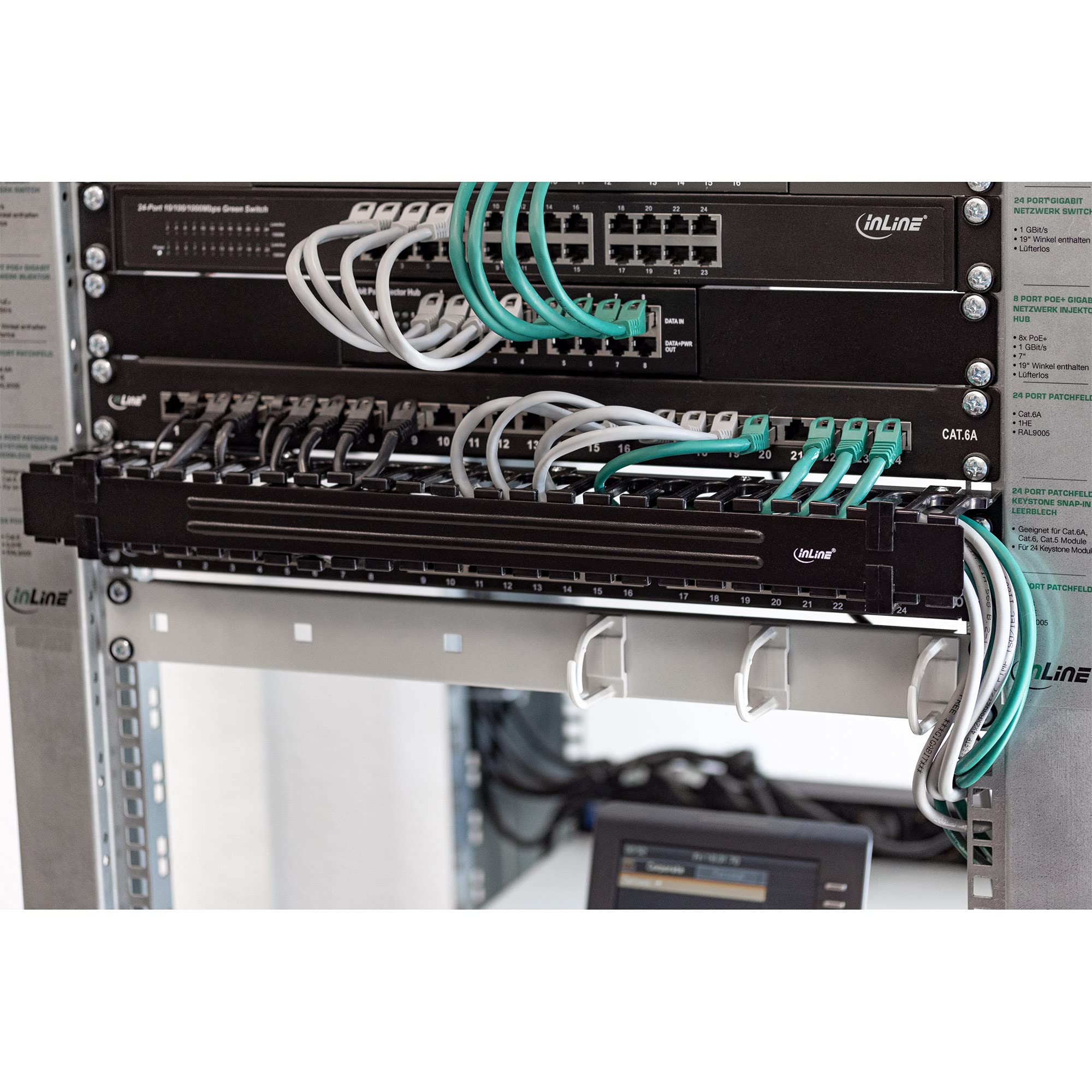 InLine® 19 inch Cable Manoeuvring Panel for Computer Cable Management 1HE, RAL 9005, Black - Image 4