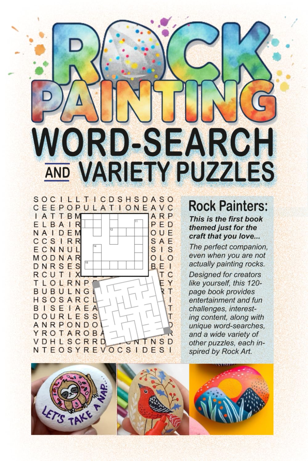 ROCK PAINTING: WORD-SEARCH and VARIETY PUZZLES