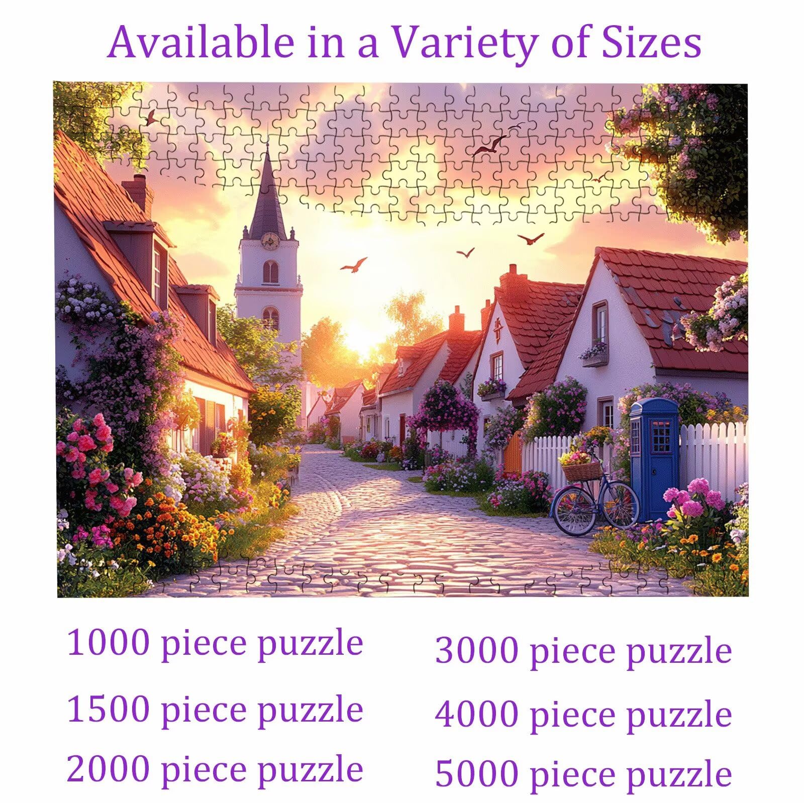 Puzzle Villa Zachód Słońca | Puzzle 3000 sztuk XL 122 x 81 cm | Trudne drewniane puzzle dla dorosłych | Z wykwintnym pudełkiem do pakowania | Udekoruj całą rodzinę | Puzzle dla dorosłych W3H-387