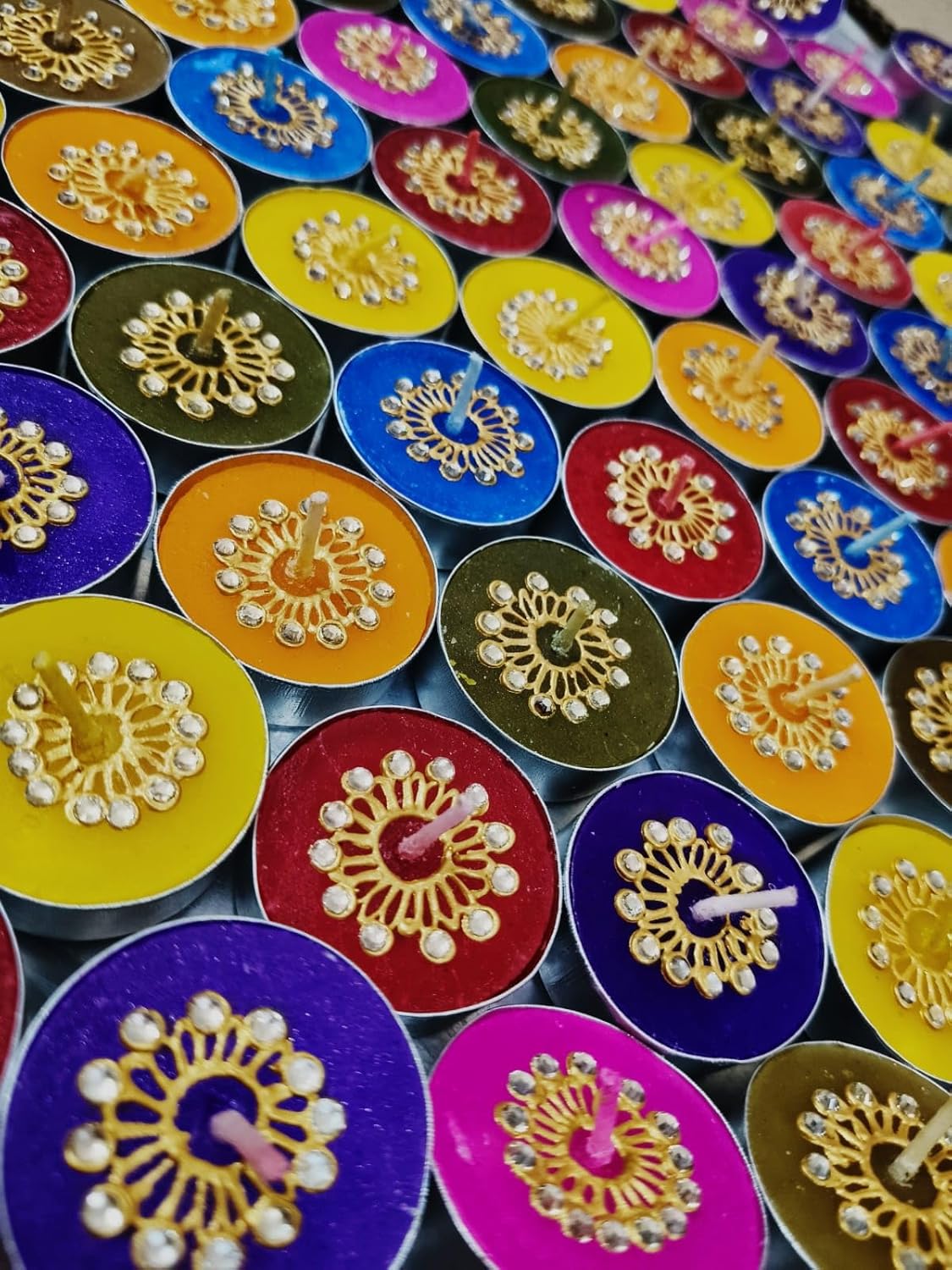 Set of 50 Designer Colorful Tea Light Candle Set for Diwali/Home décor/Gift Item