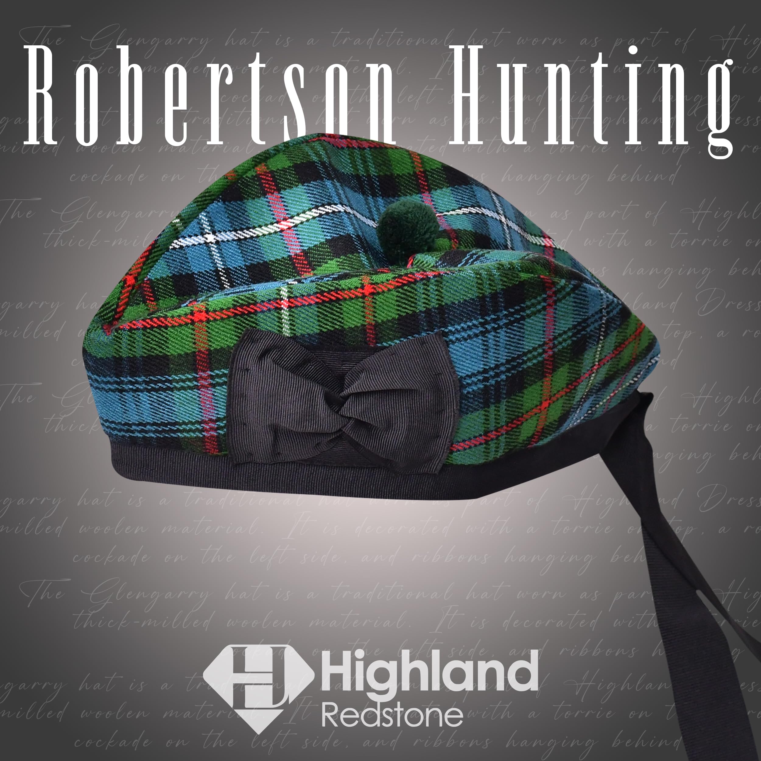 Glengarry Chapeau écossais traditionnel en laine acrylique Tartan Glengarry Accessoires pour kilts/cornemuse