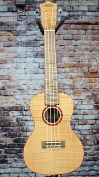 Lanikai FM-C 4 String Ukulele, Concert Flame Maple Ukulele, with Fishman Kula Preamp, Natural