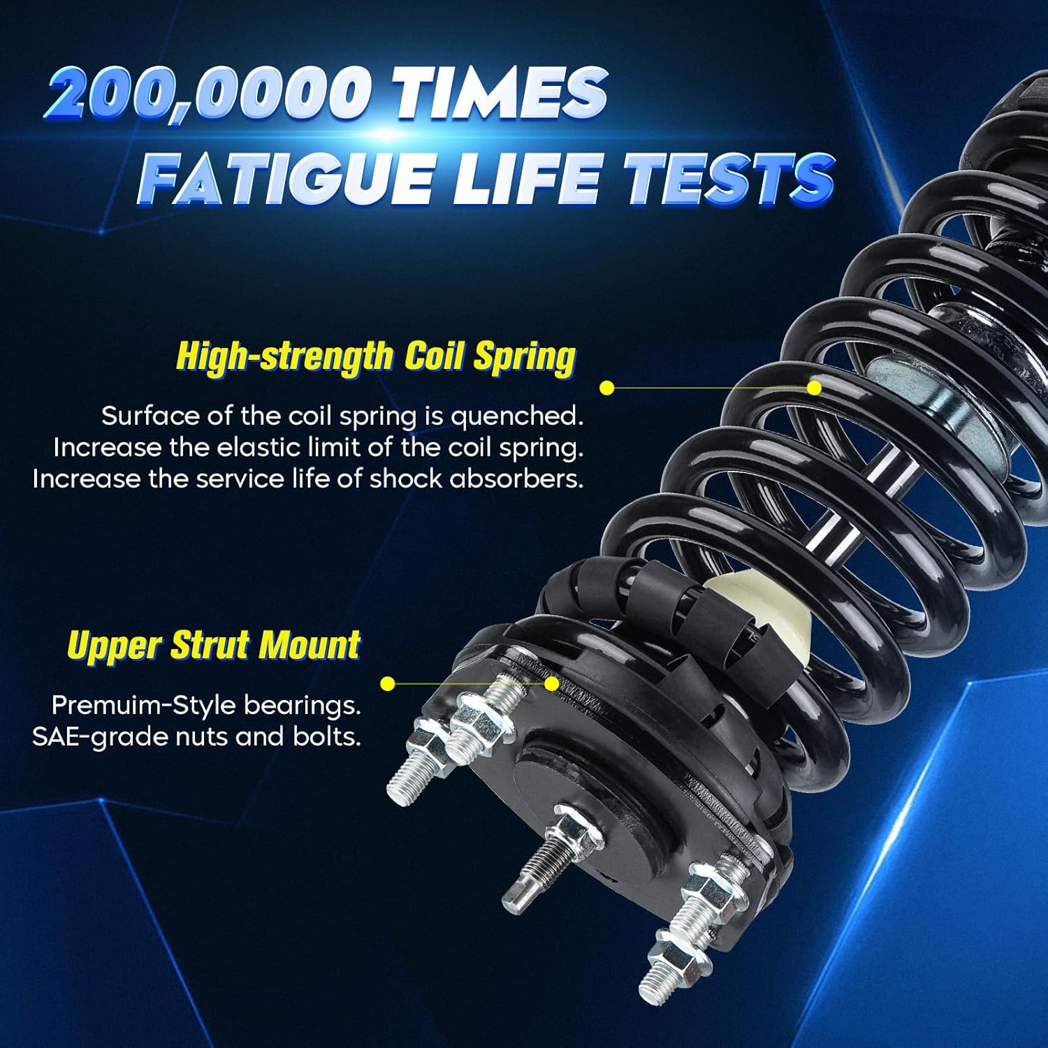 Front & Rear Strut Shock Assembly w/Coil Spring Compatible with Jeep Commander 2006-2010, Grand Cherokee 2005-2010, Replace 171377L 171377R 4911278, Left & Right, 4PCS