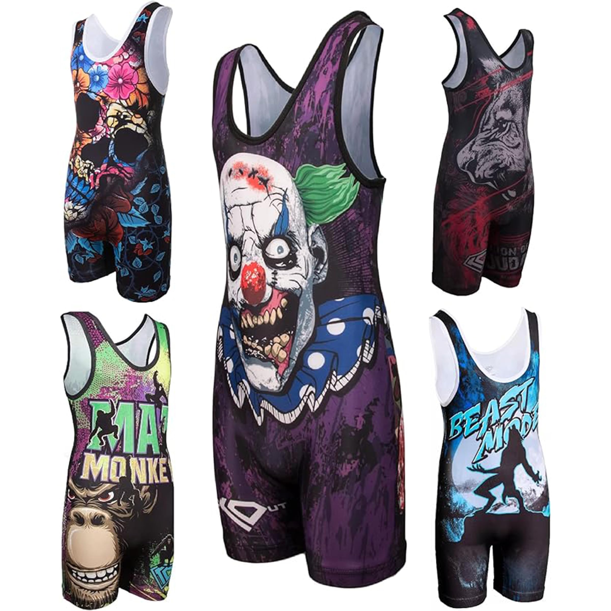Zombie Clown Wrestling Singlet