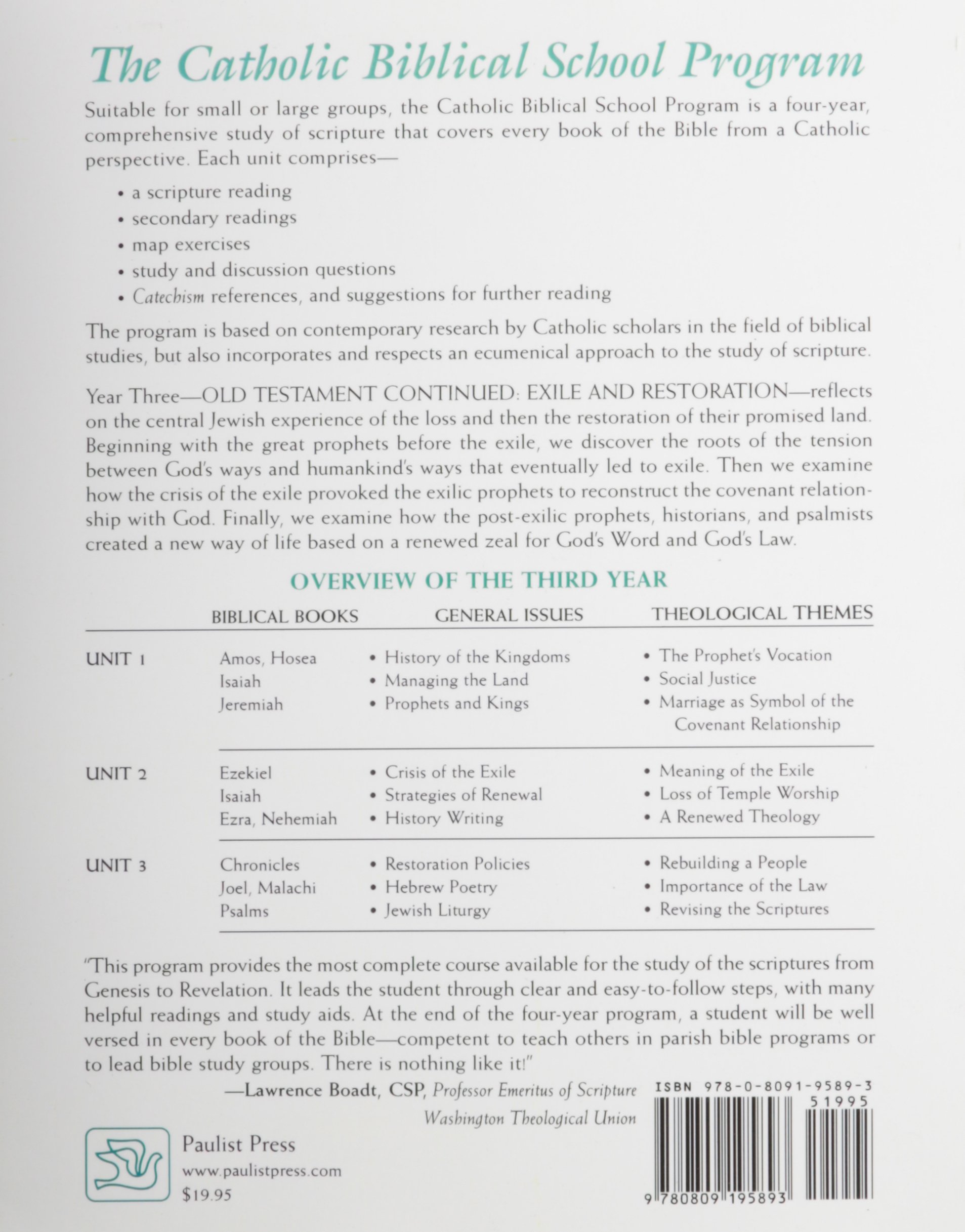 Old Testament Continued: (Year Three, Teacher Guidebook): Exile and Restoration