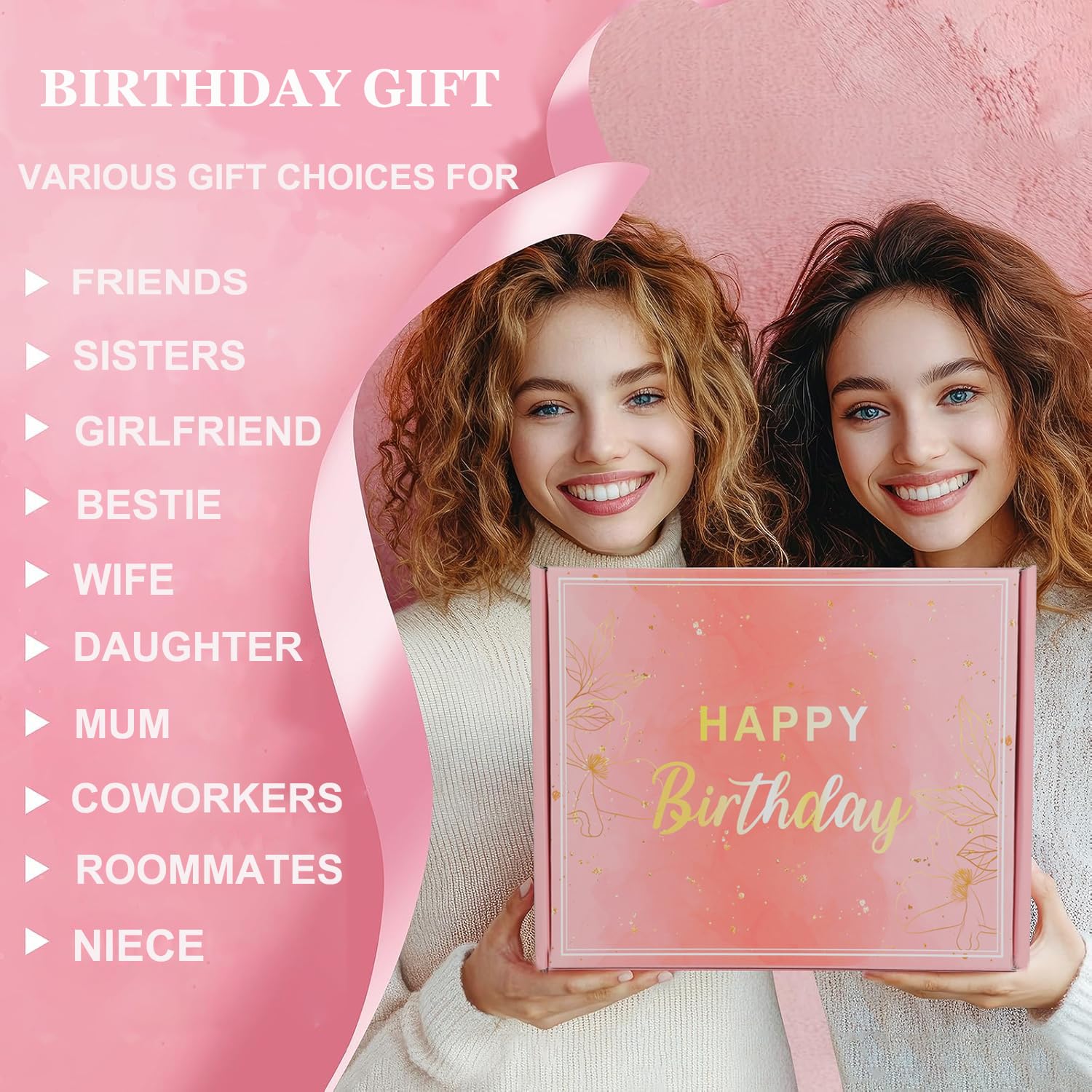 Geburtstagsgeschenk für Frauen,Kaffeebecher Geschenkset Frauen Geburtstag | Entspannung Geschenkbox für Freundin,Schwester, Mama,Damen,Kollegin Geschenk Geburtstag Geschenkideen,Rosa Selfcare Geschenk