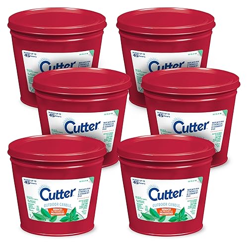 Cutter Candle, 17 Ounces, Outdoor Candle Made with Real Citronella