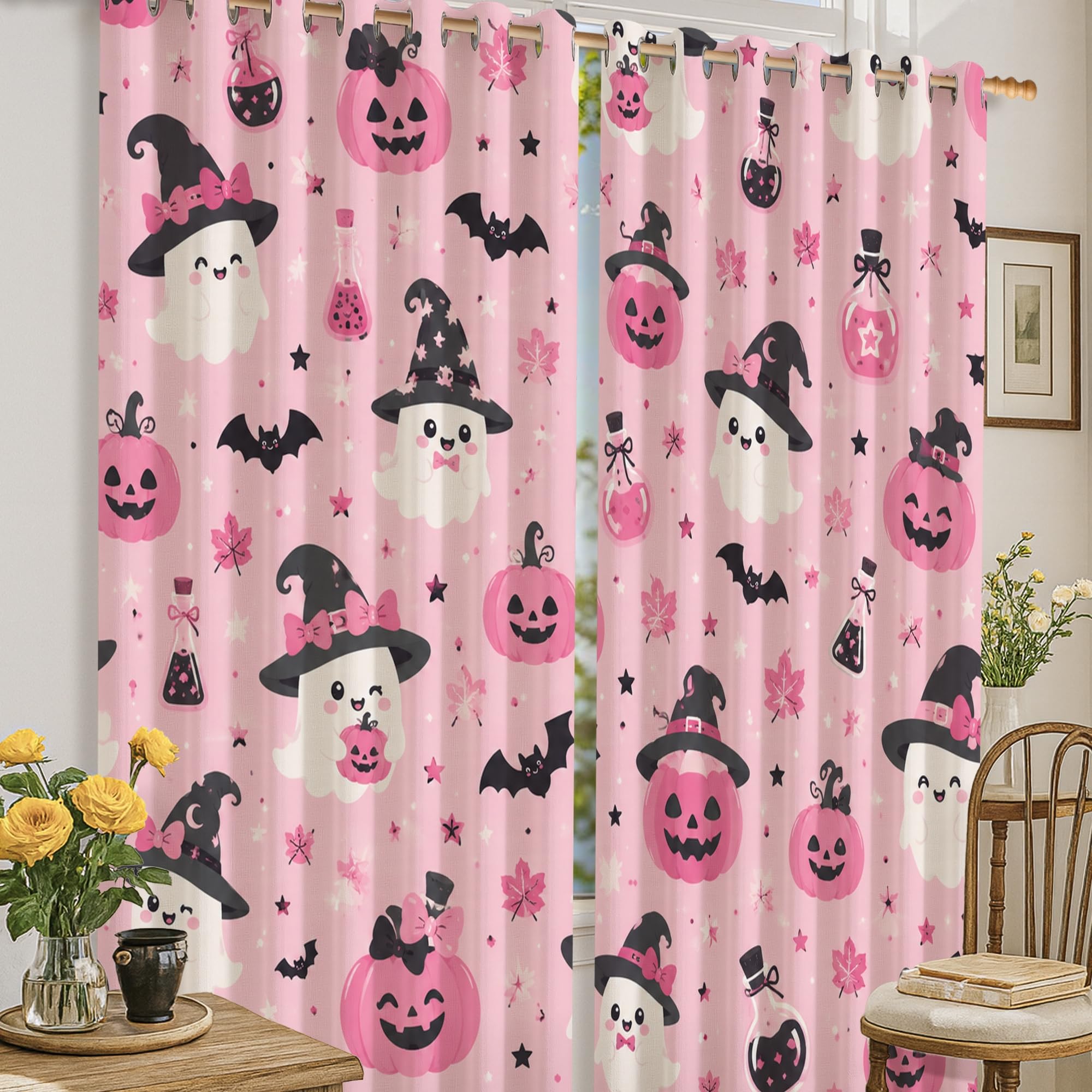 Rideaux isolants enfants motif citrouille pour bloquer la lumière