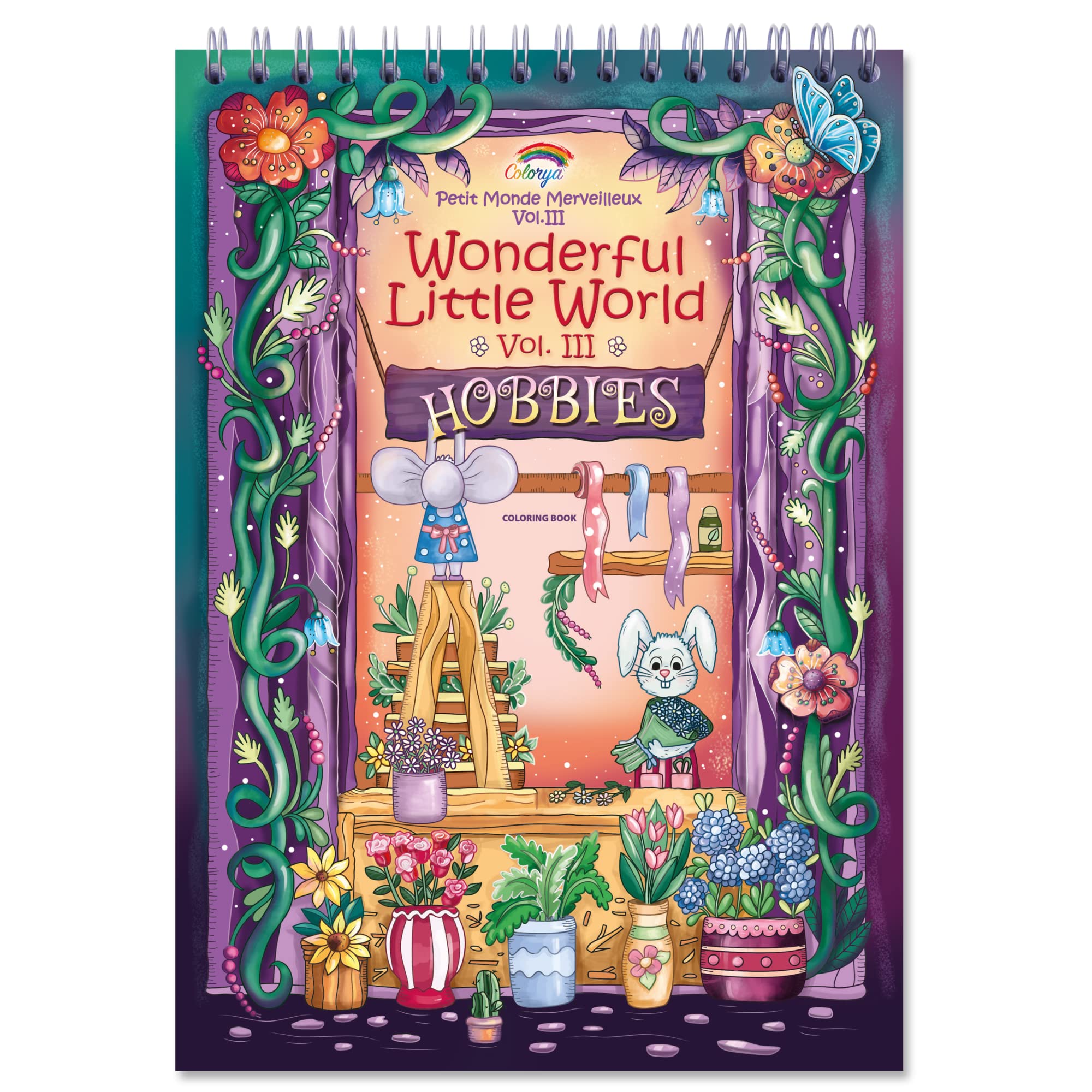 Colorya Libro para colorear para adultos Wonderful Little World Vol. III – Tamaño A4 – Cuaderno de dibujo para colorear antiestrés, Zen – Ocupación para adultos – Papel premium